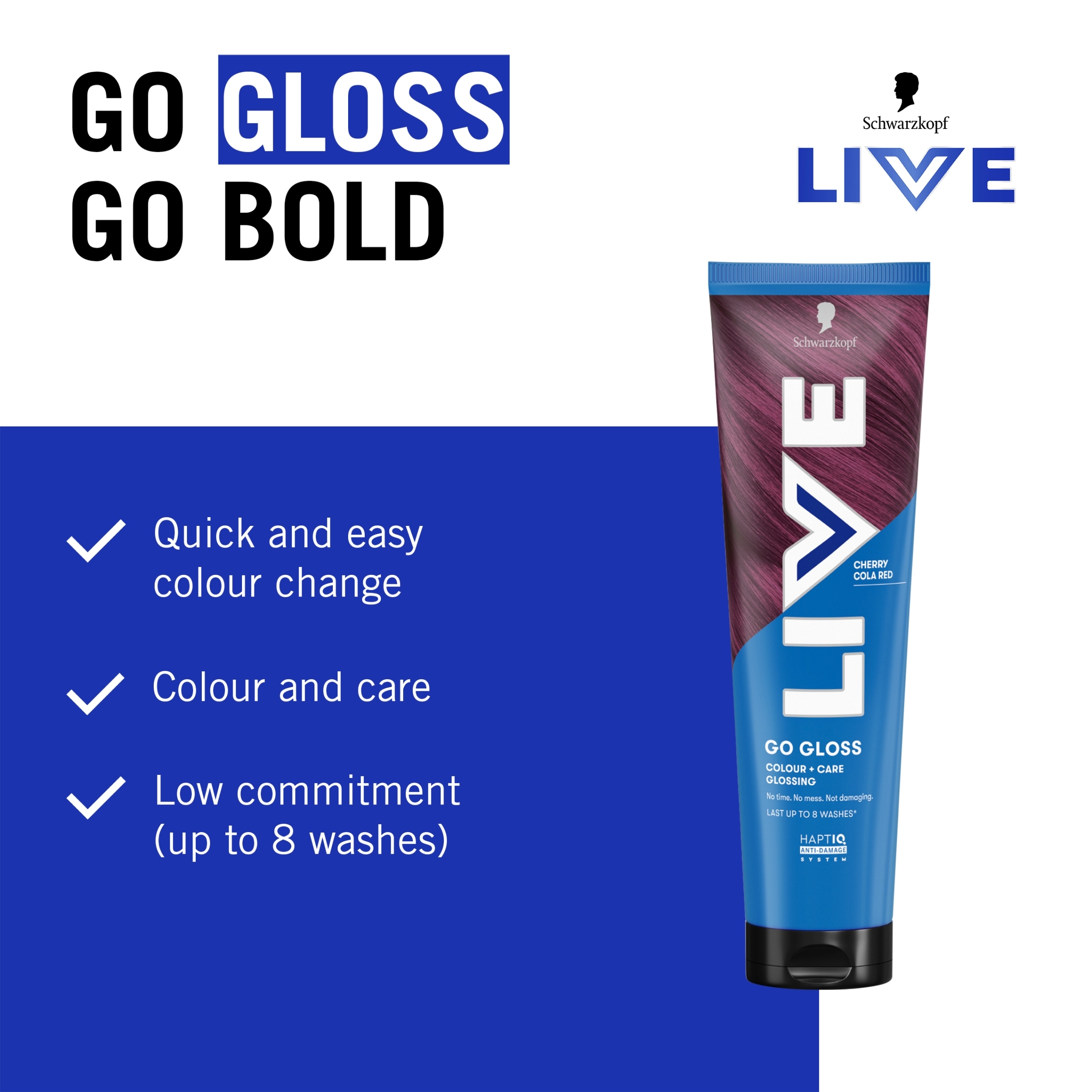 Schwarzkopf LIVE Go Gloss Cherry Cola Red Colour & Shine Hair Gloss 150ml thumbnail 4