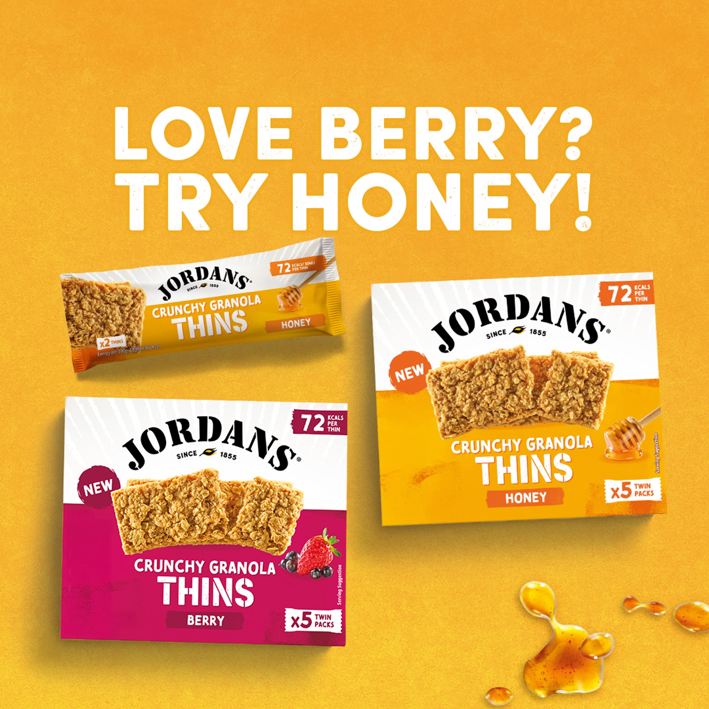 Jordans Granola Thins Mixed Berry Oat Cereal Snack Bars 160g thumbnail 4