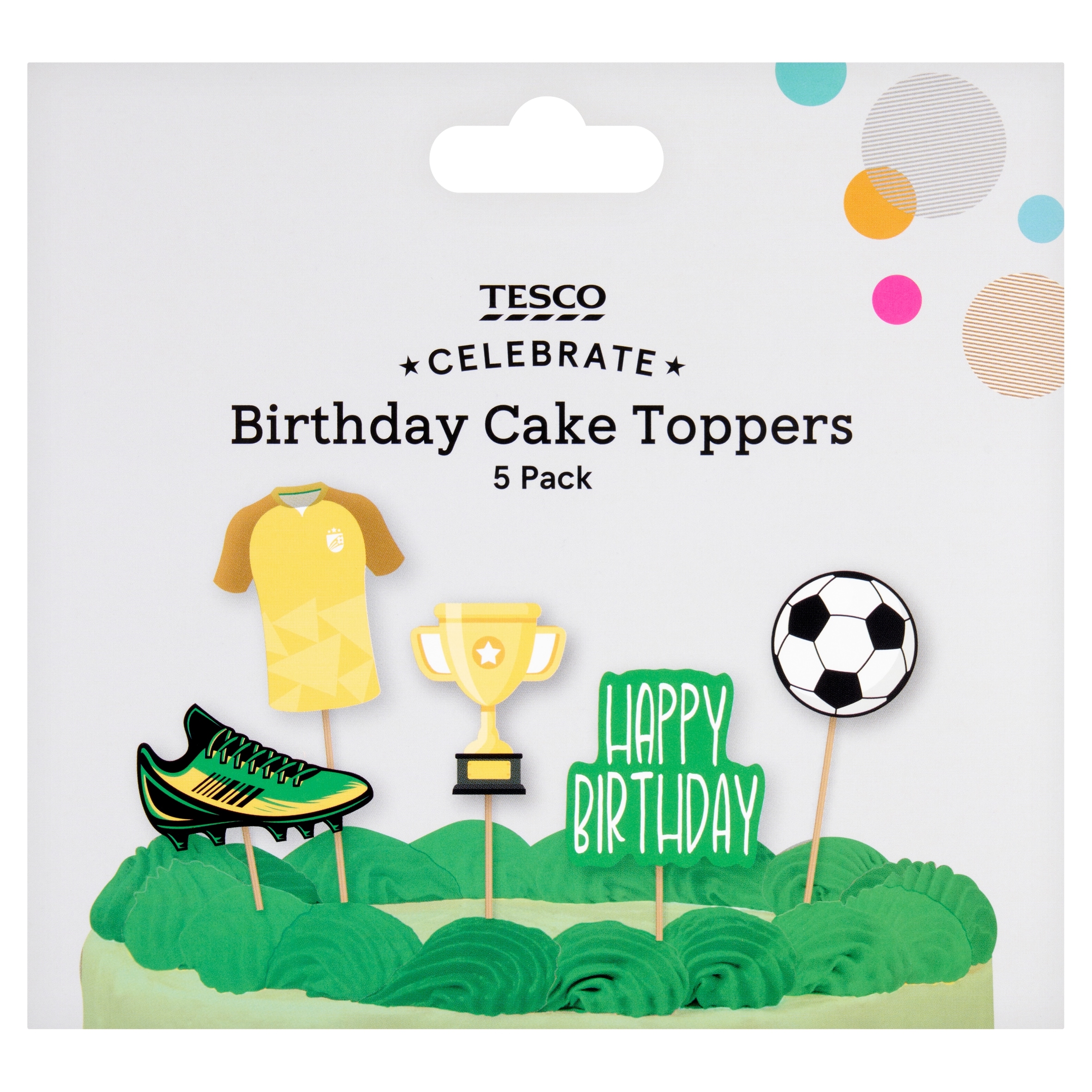 Tesco Football Cake Toppers 5 Pack