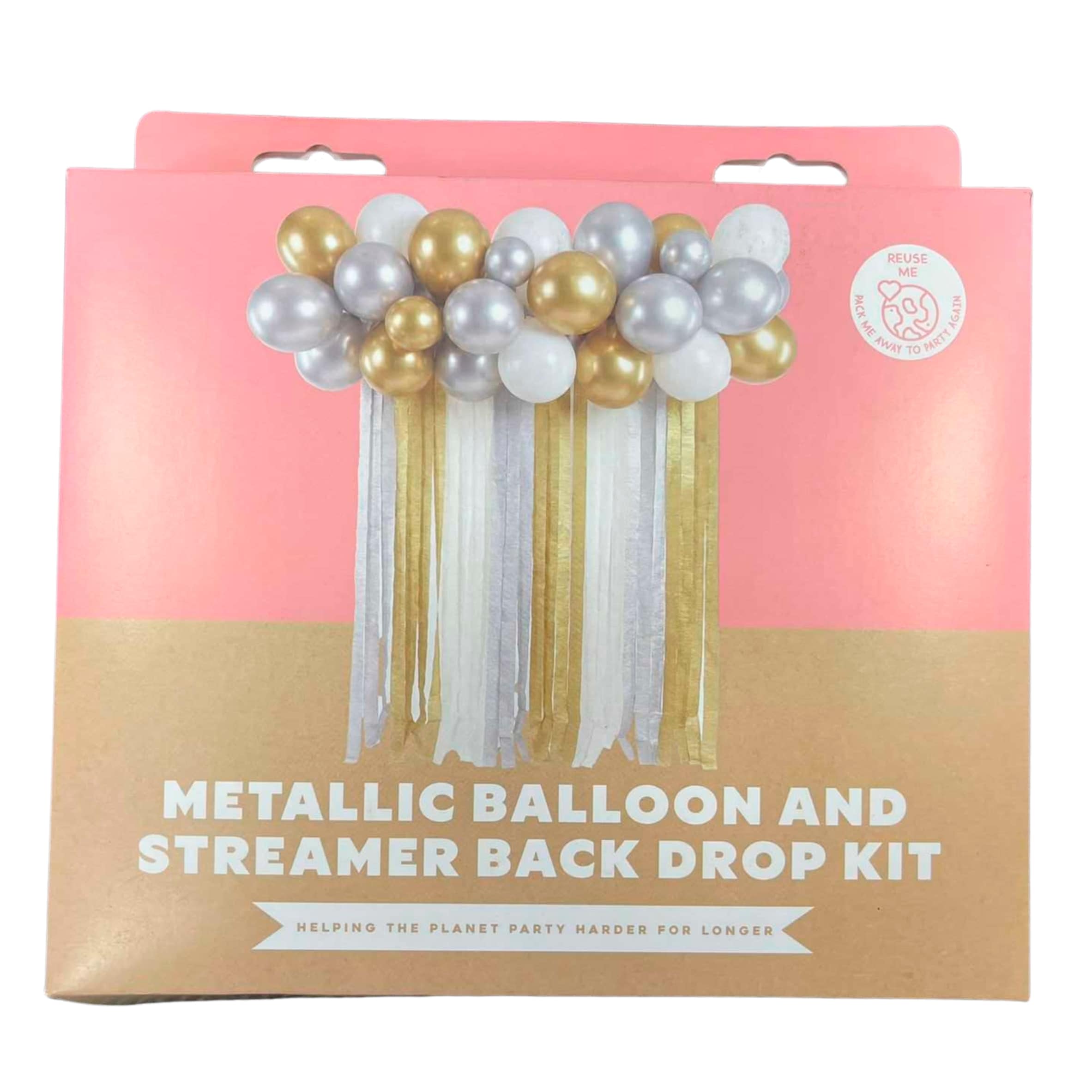 Mad Party Metallic Balloon and Streamer Back Drop Kit