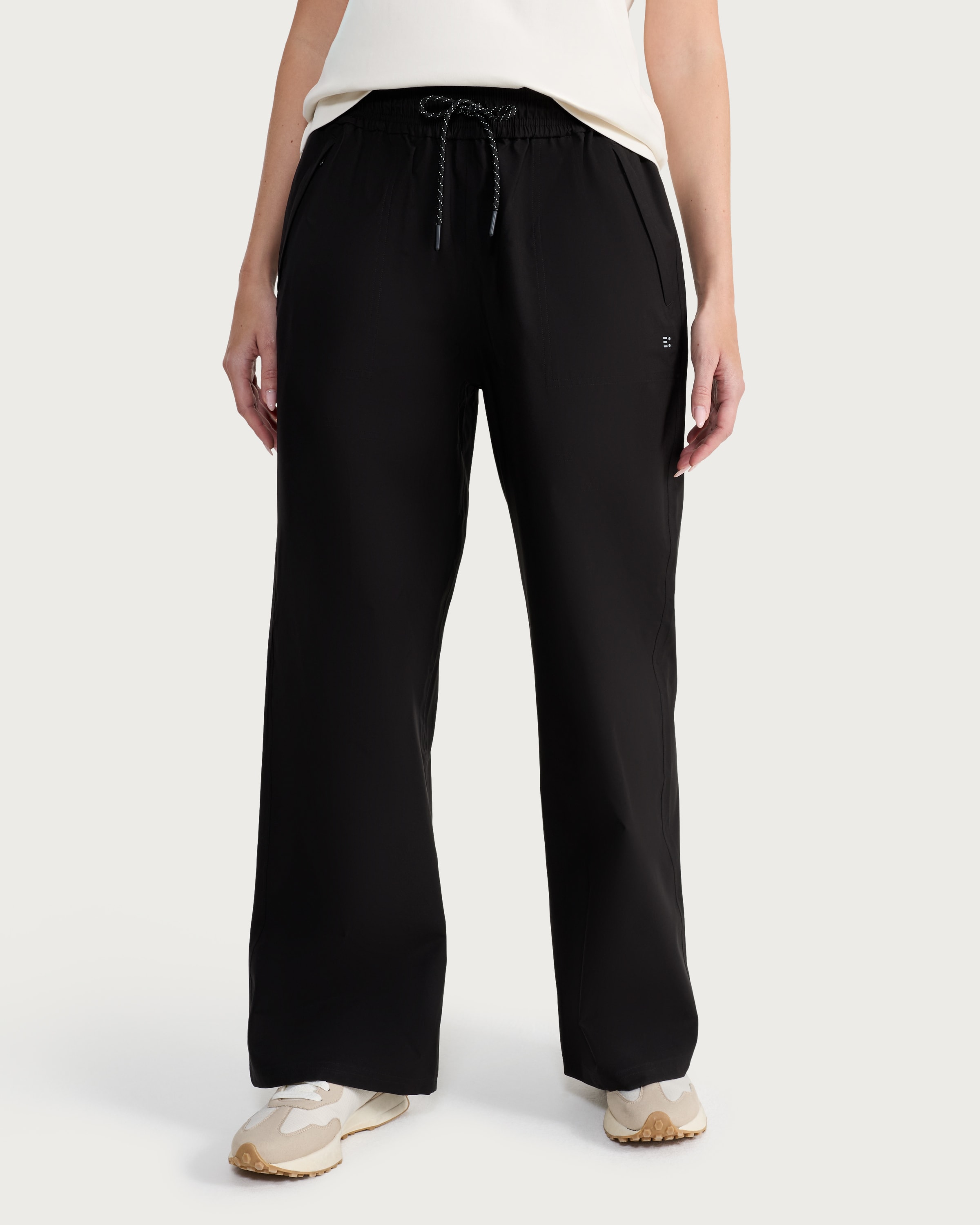 F&F Active OUTDOOR Windproof Wide Leg Trousers in Black