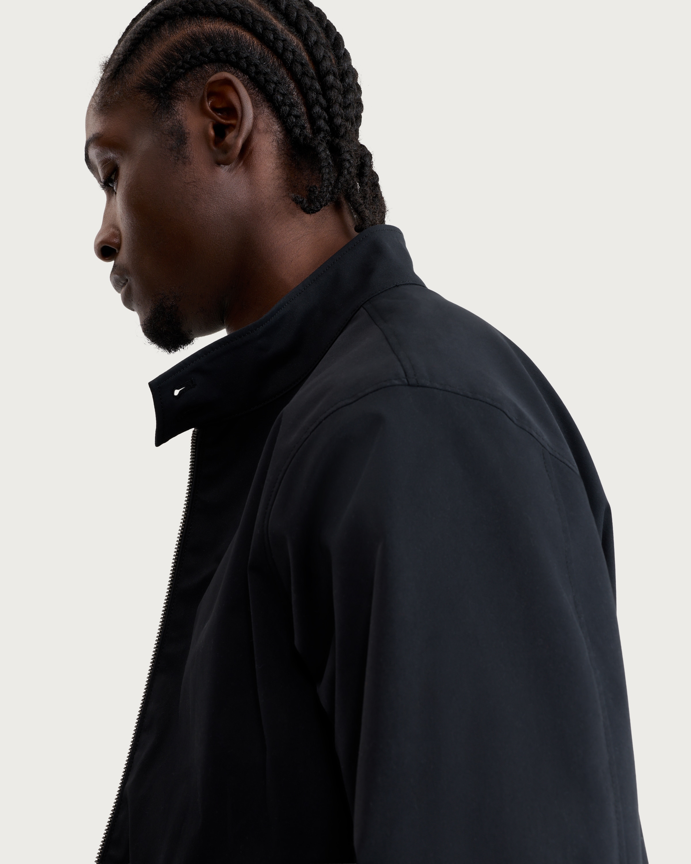 F&F Funnel Neck Zip Up Harrington Jacket in Black