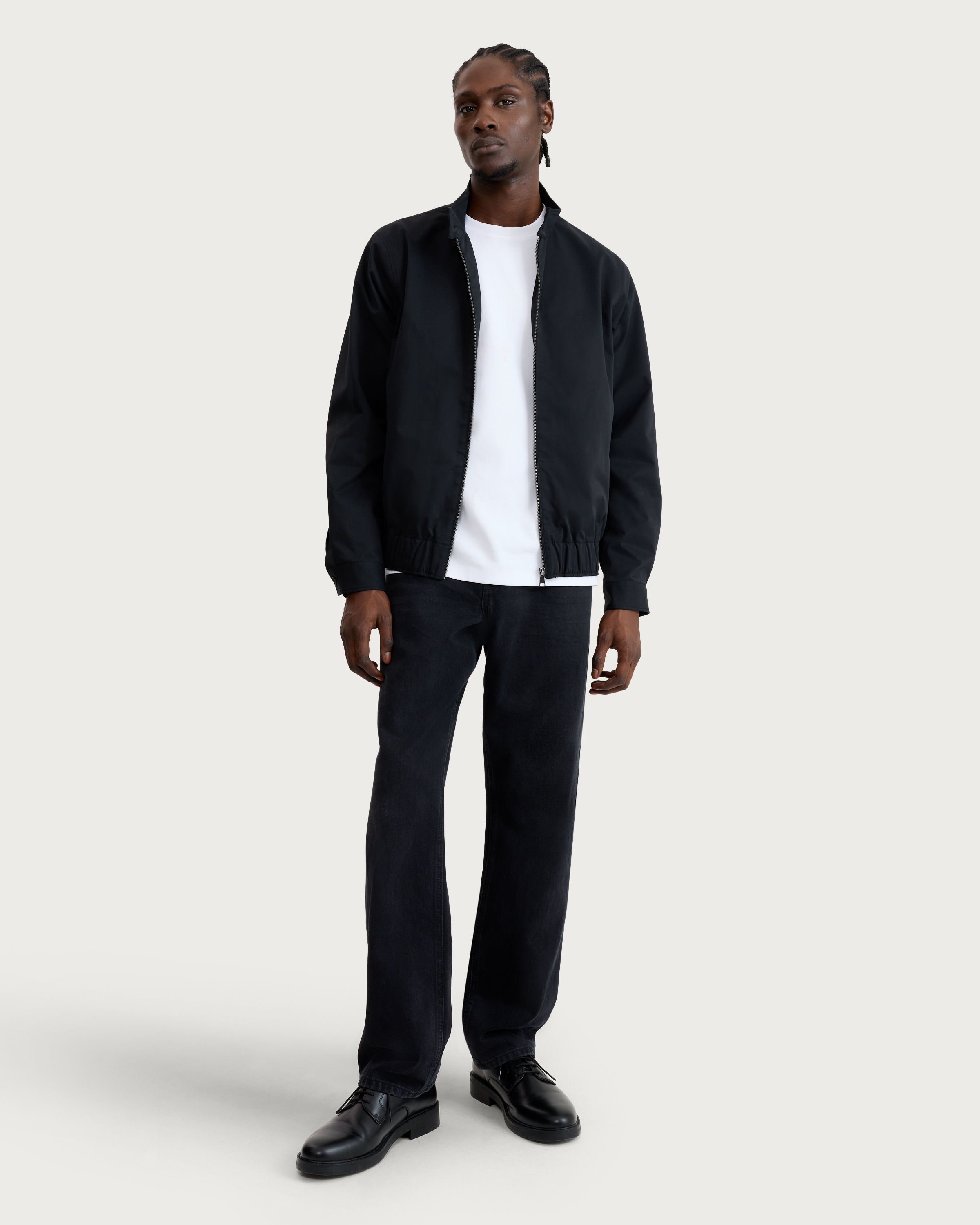 F&F Funnel Neck Zip Up Harrington Jacket in Black thumbnail 2