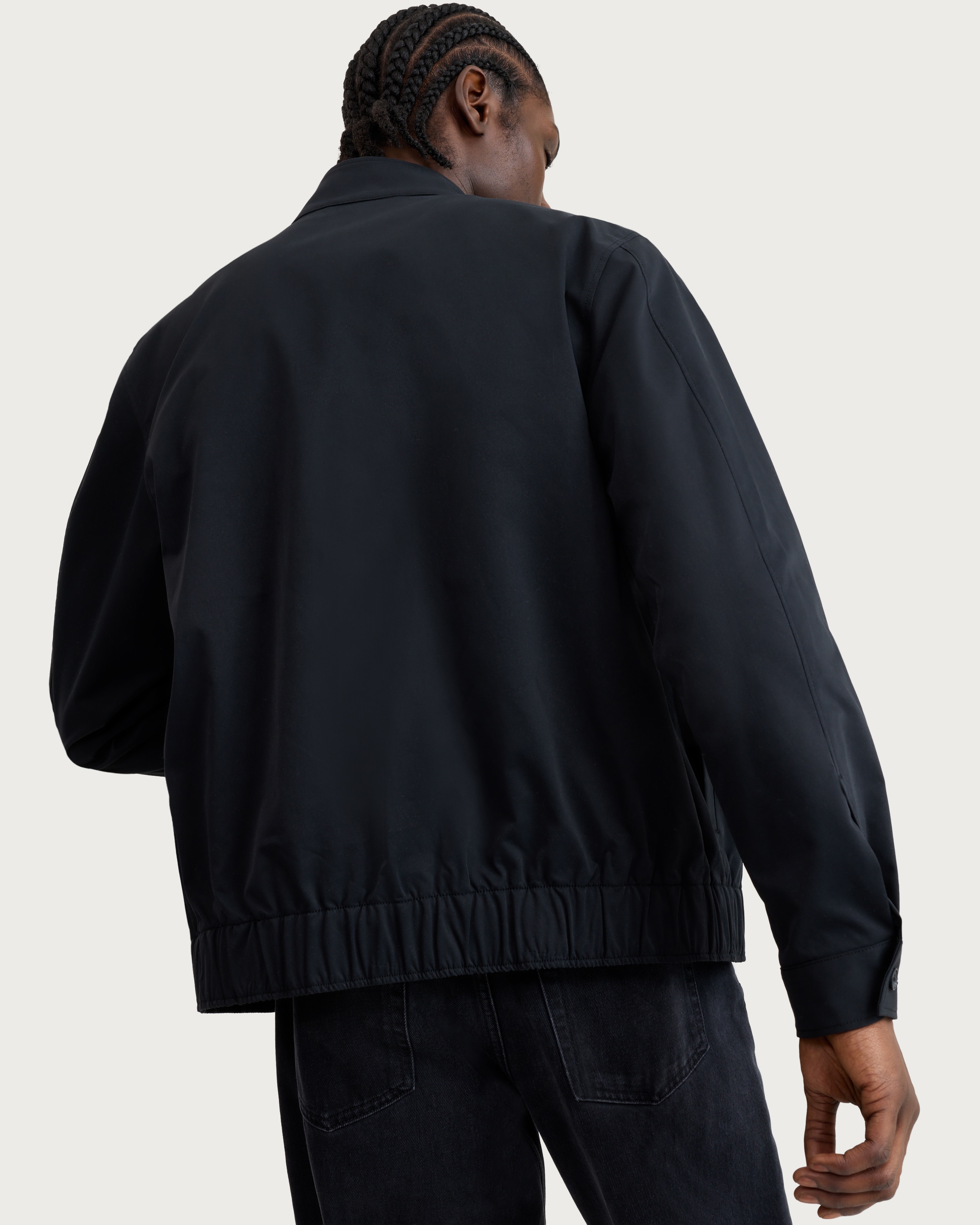 F&F Funnel Neck Zip Up Harrington Jacket in Black thumbnail 3