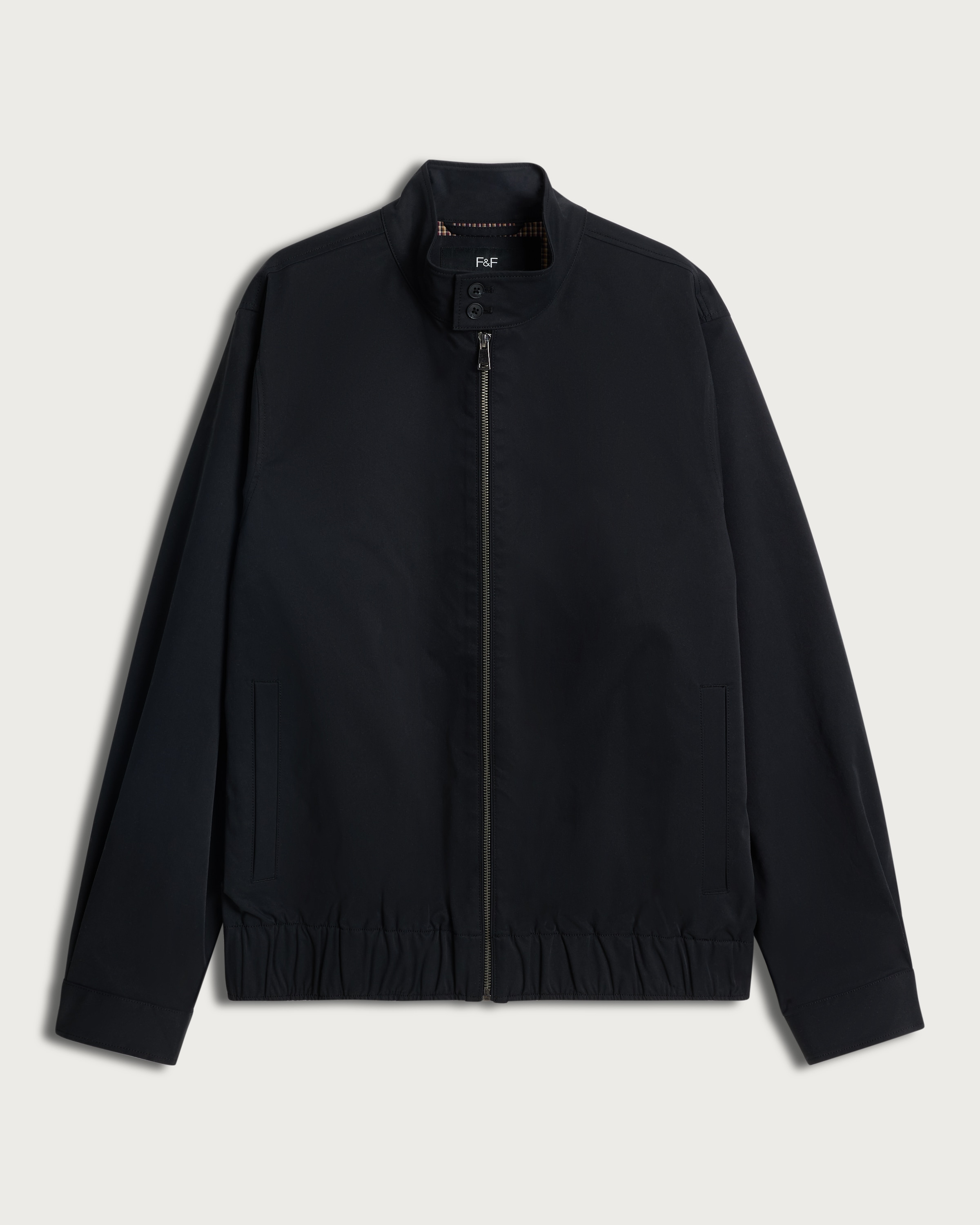 F&F Funnel Neck Zip Up Harrington Jacket in Black thumbnail 4