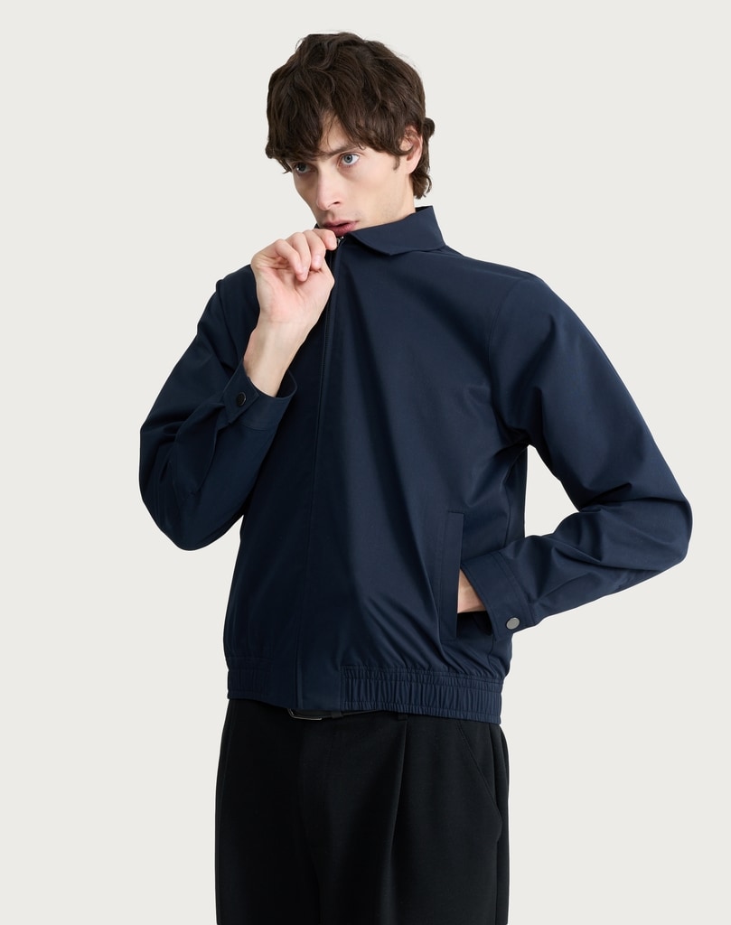 F&F Collared Zip Up Jacket in Navy