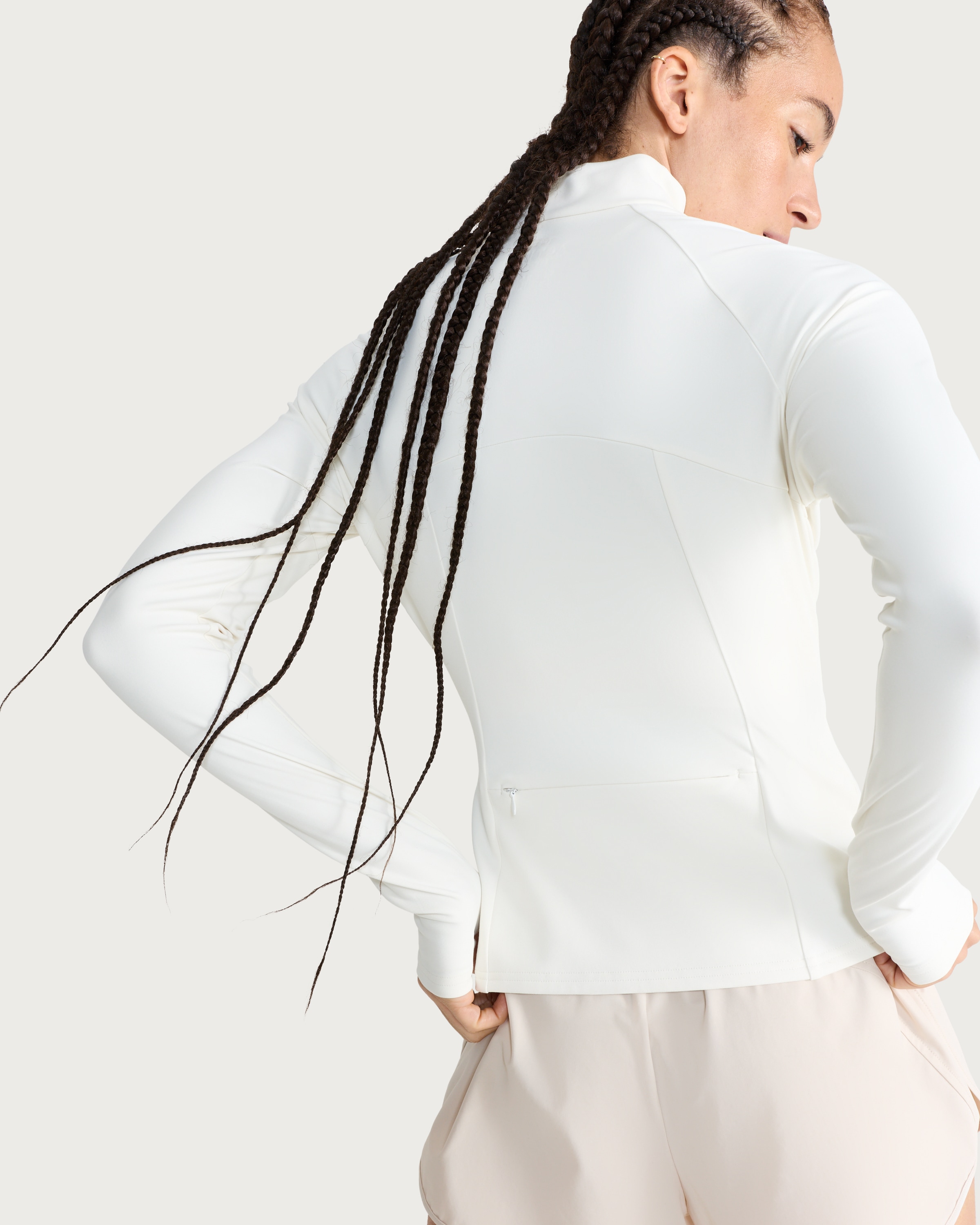 F&F Active EVERYHOUR Zip Up Jacket in Cream thumbnail 3