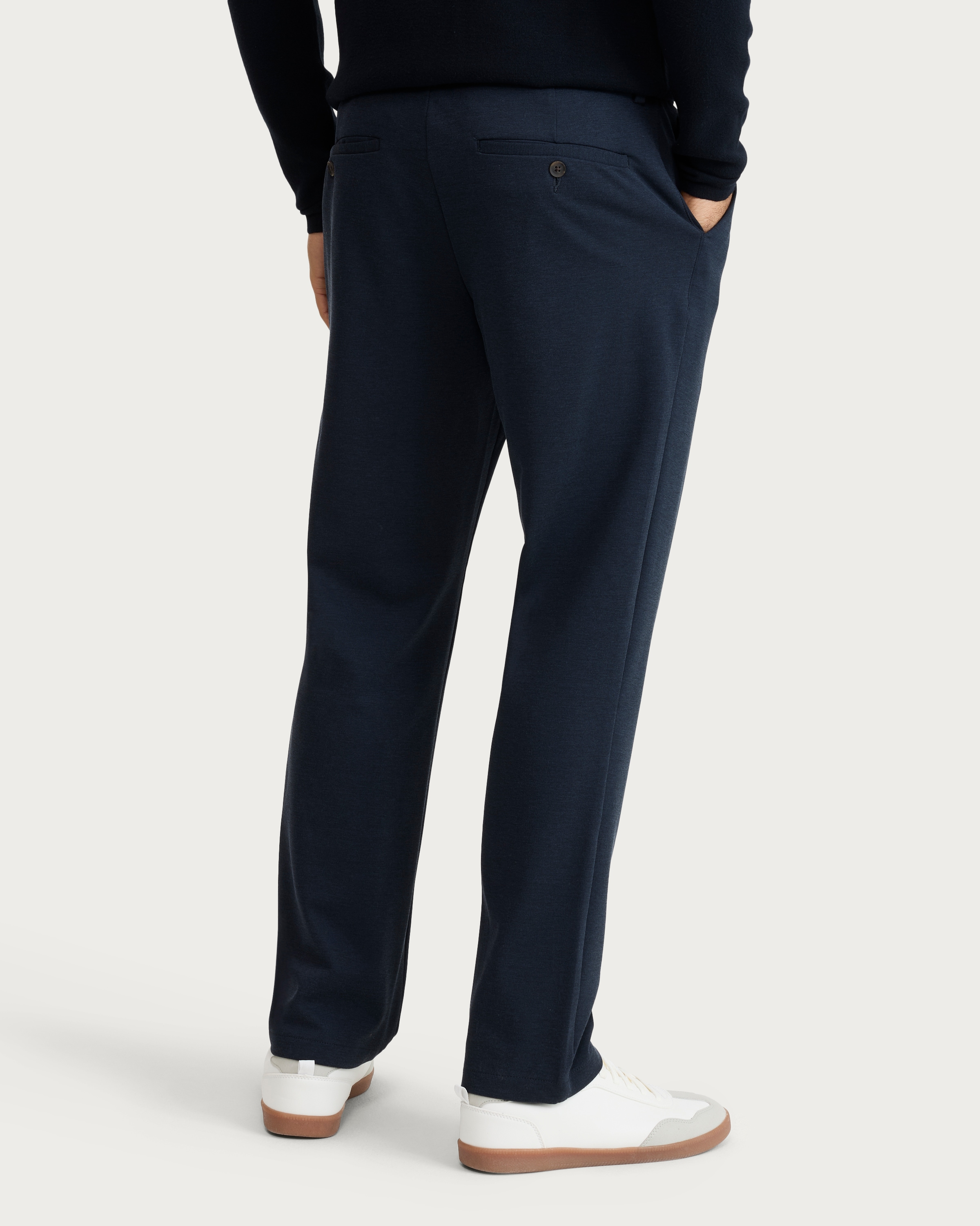 F&F Textured Straight Leg Chino Trousers in Navy thumbnail 3