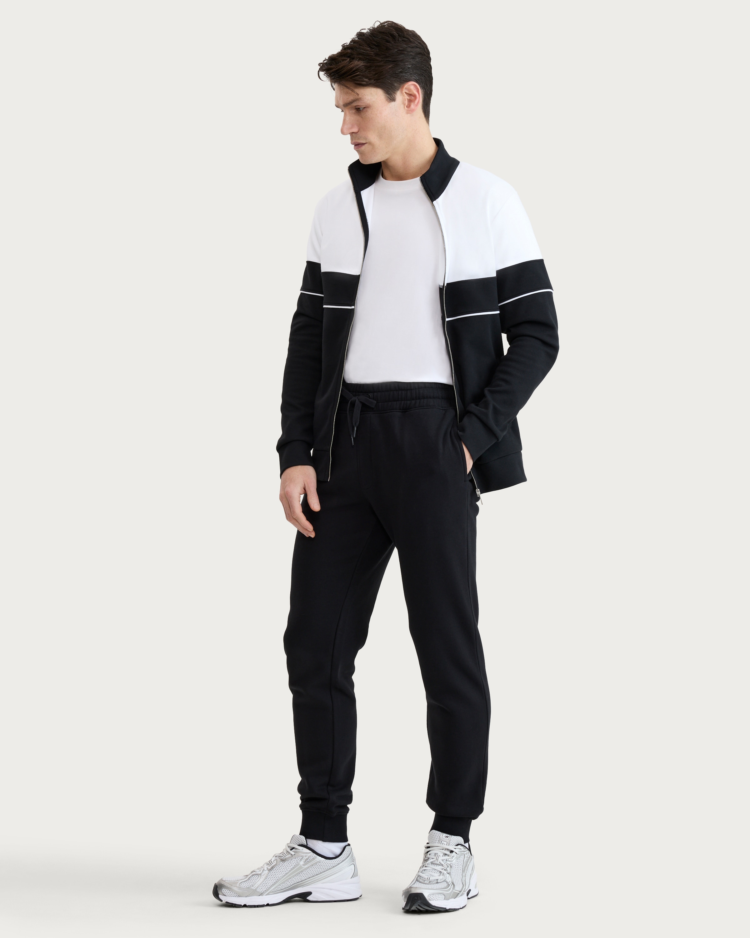 F&F Cotton Rich Cuffed Drawstring Joggers in Black