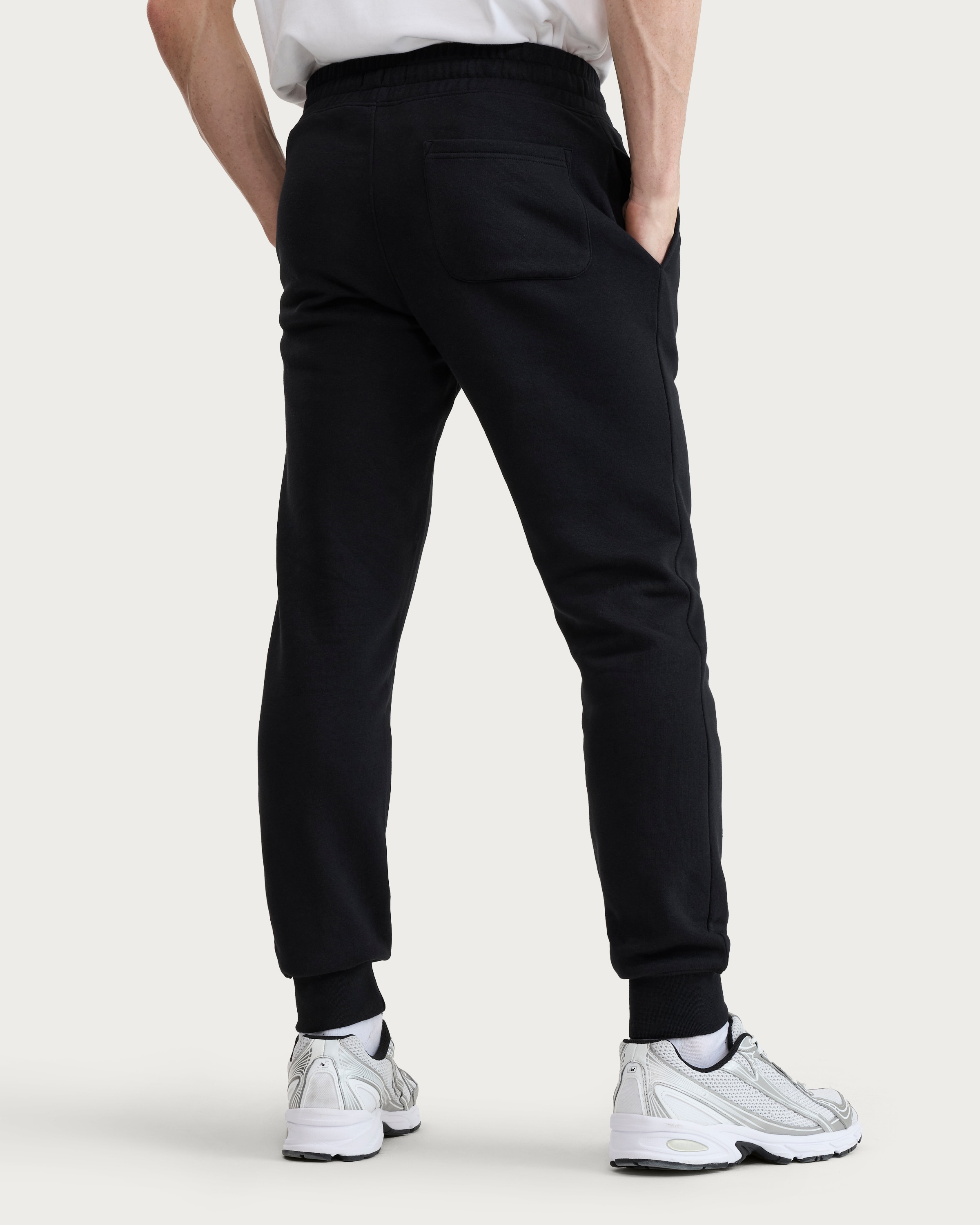 F&F Cotton Rich Cuffed Drawstring Joggers in Black thumbnail 3