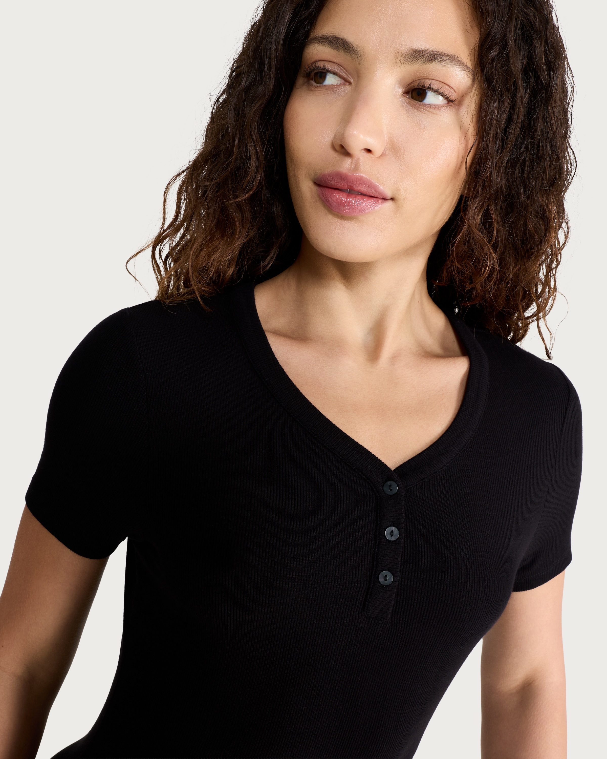 F&F CoolEase™ Ribbed Nightdress in Black thumbnail 2