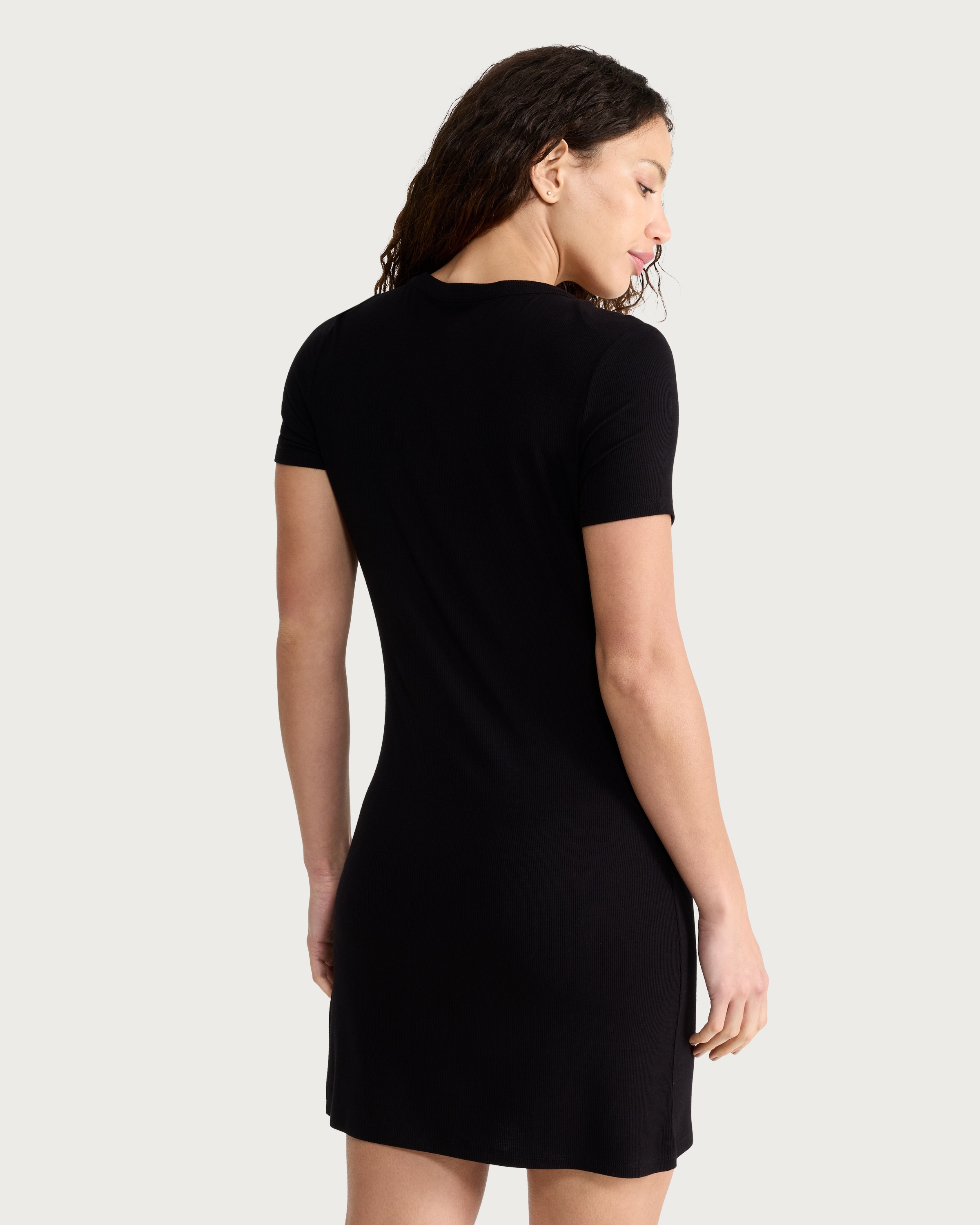 F&F CoolEase™ Ribbed Nightdress in Black thumbnail 3