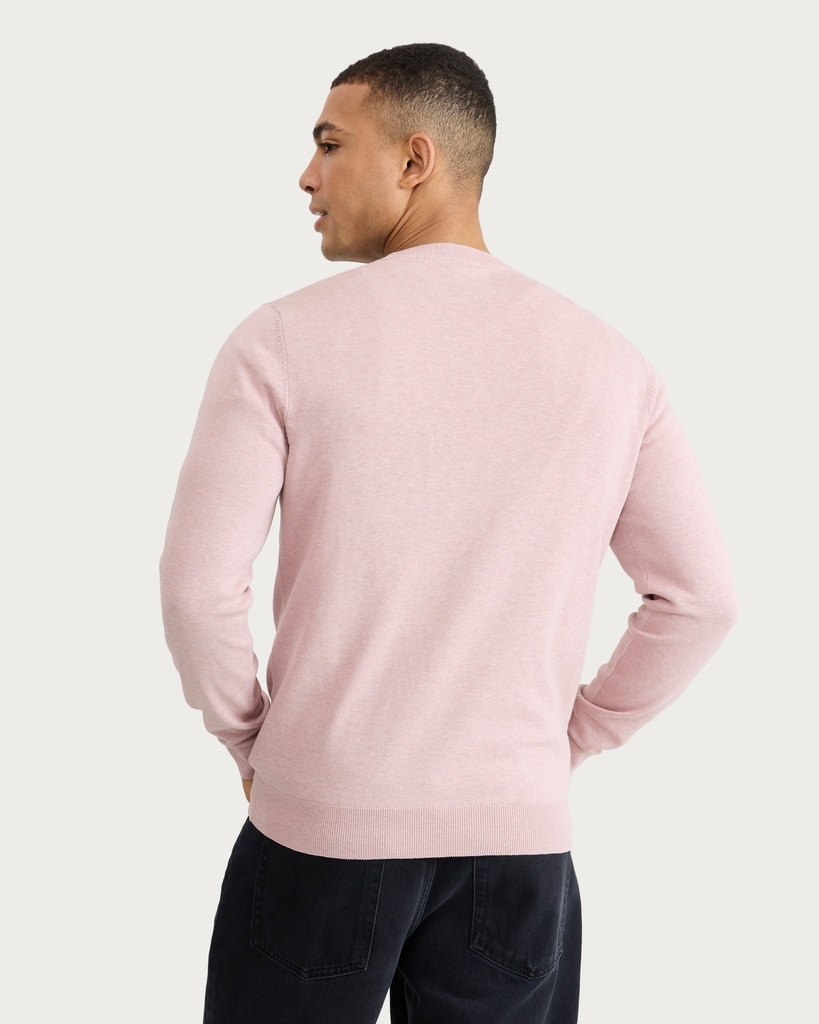 F&F Pure Cotton Ribbed Crew Neck Jumper in Pink thumbnail 3