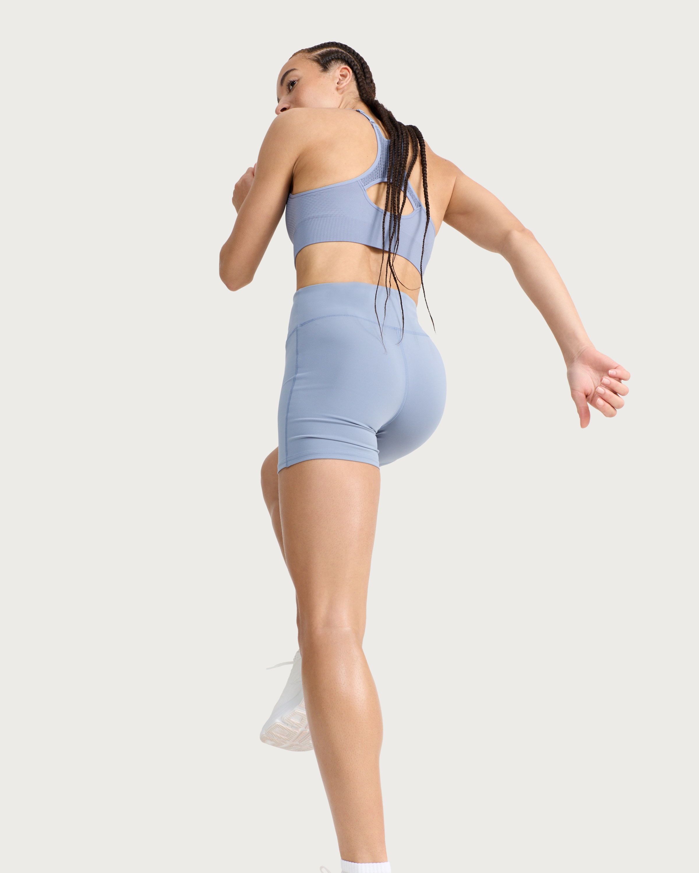 F&F Active EVERYHOUR High Waisted Cycling Shorts in Blue thumbnail 2