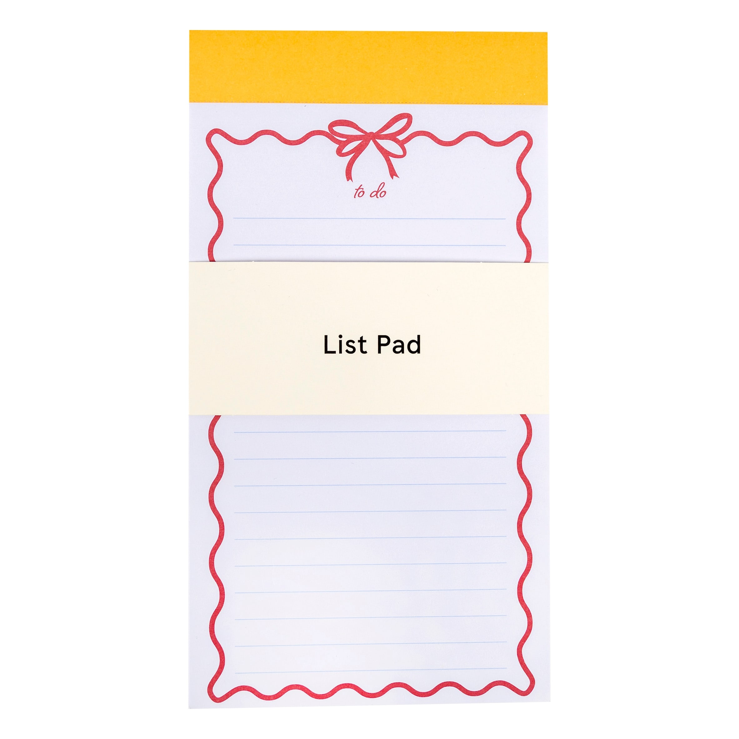 Gingham Bow List Pad