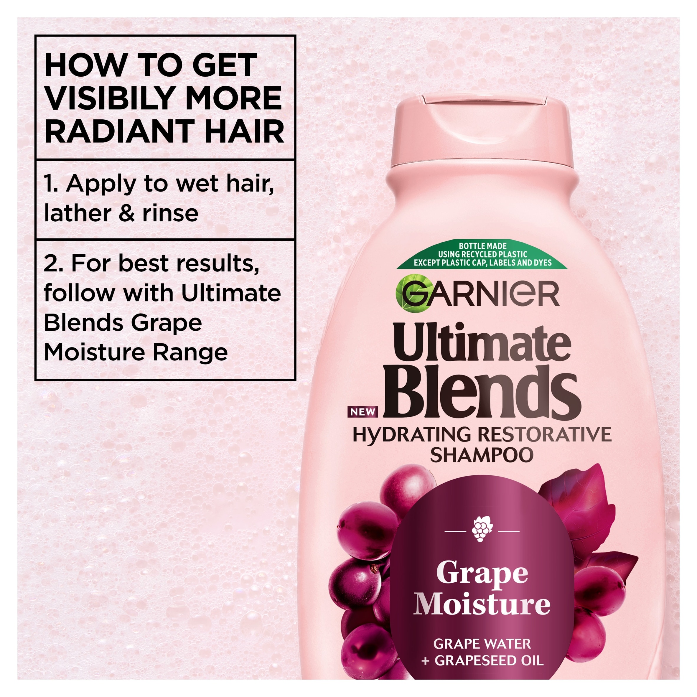 Garnier Ultimate Blends Grape Moisture Shampoo 300ml thumbnail 4