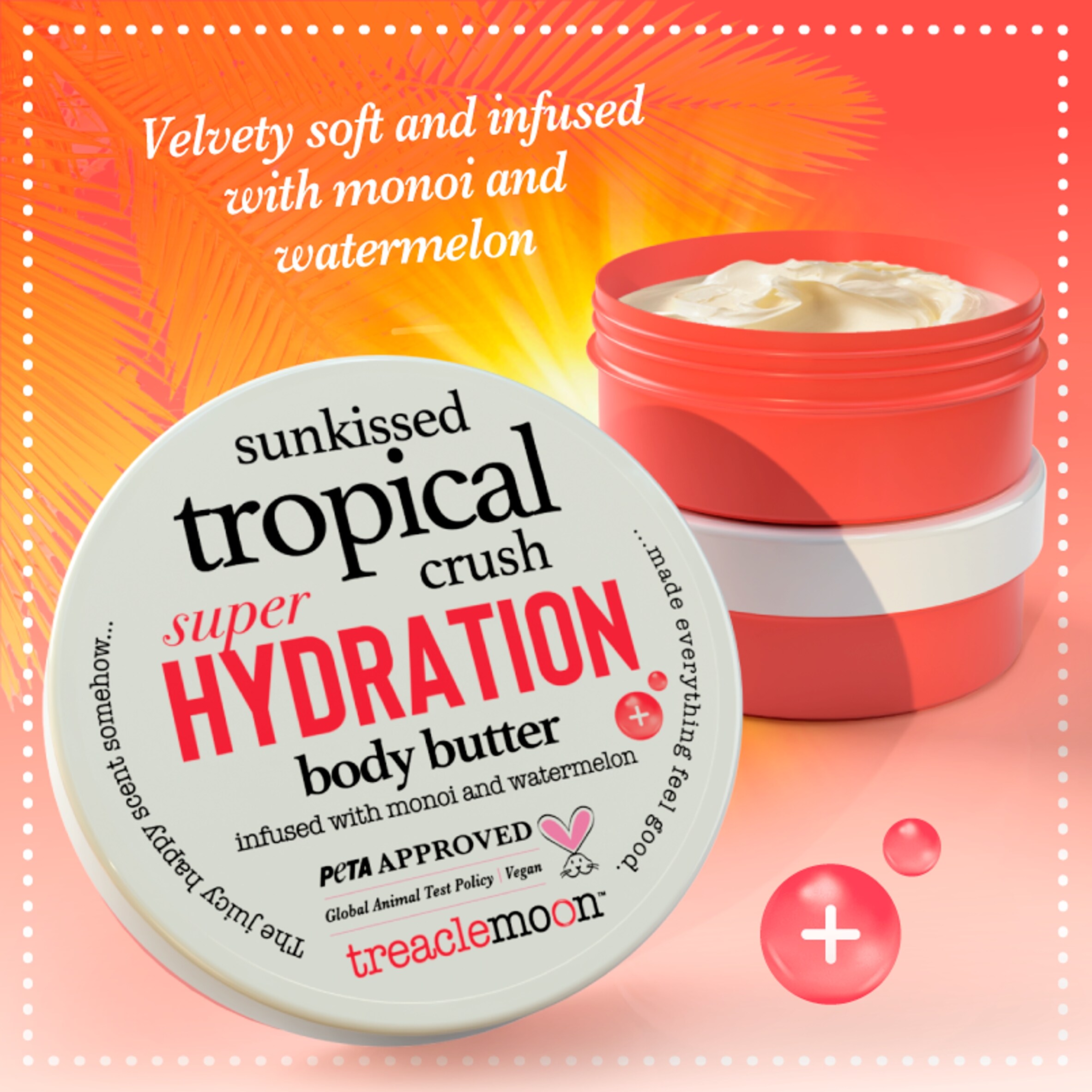 Treaclemoon Sunkissed Tropical Crush Super Hydration Body Butter infused with Monoi and Watermelon 200ml thumbnail 4