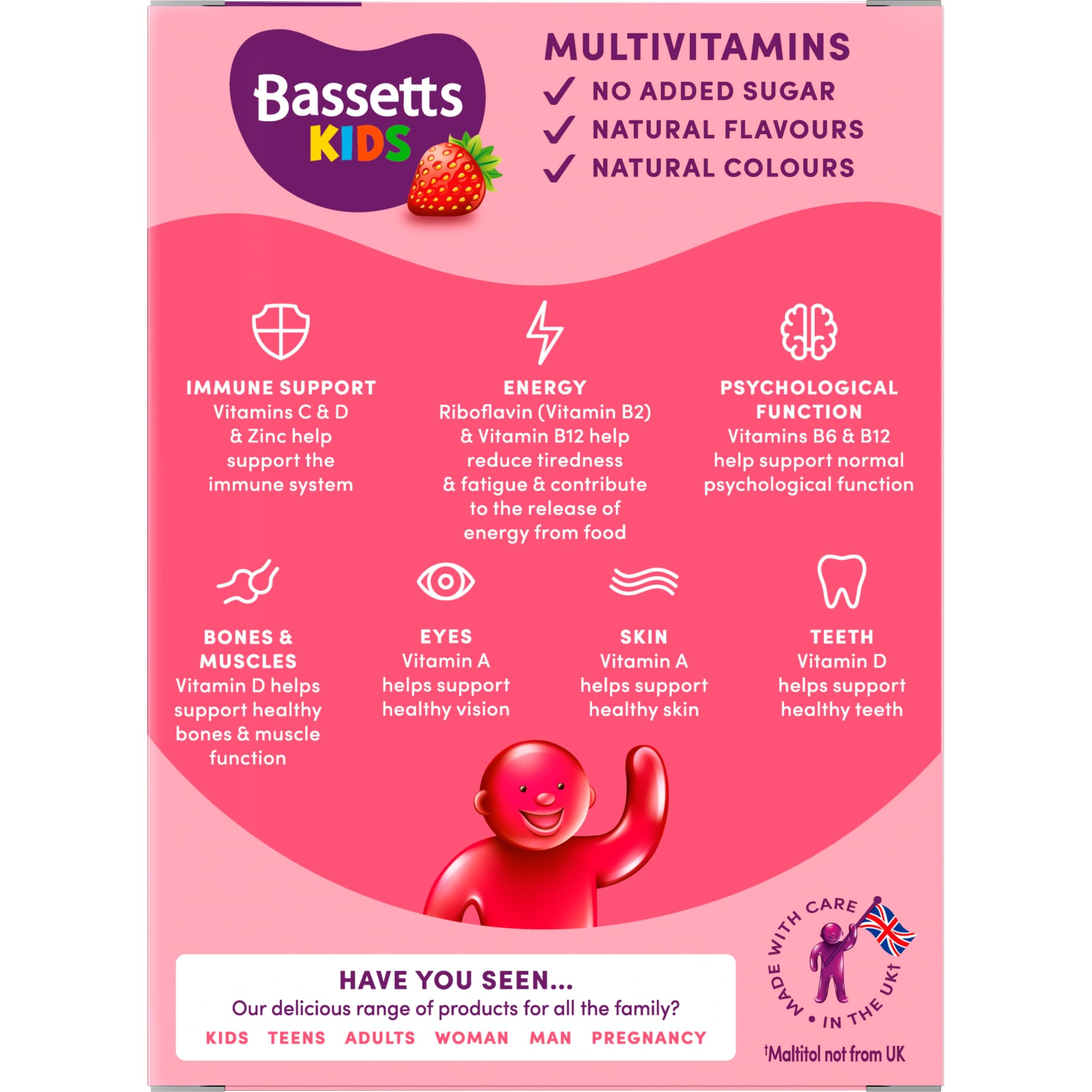 Bassetts Kids Multivitamin 3-6 years Strawberry Gummies x 60 thumbnail 3
