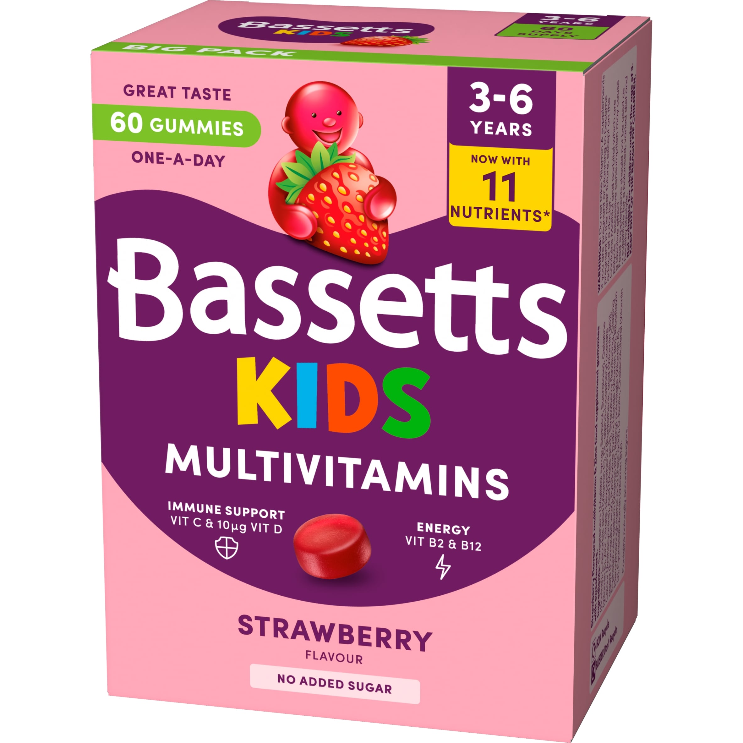 Bassetts Kids Multivitamin 3-6 years Strawberry Gummies x 60 thumbnail 4
