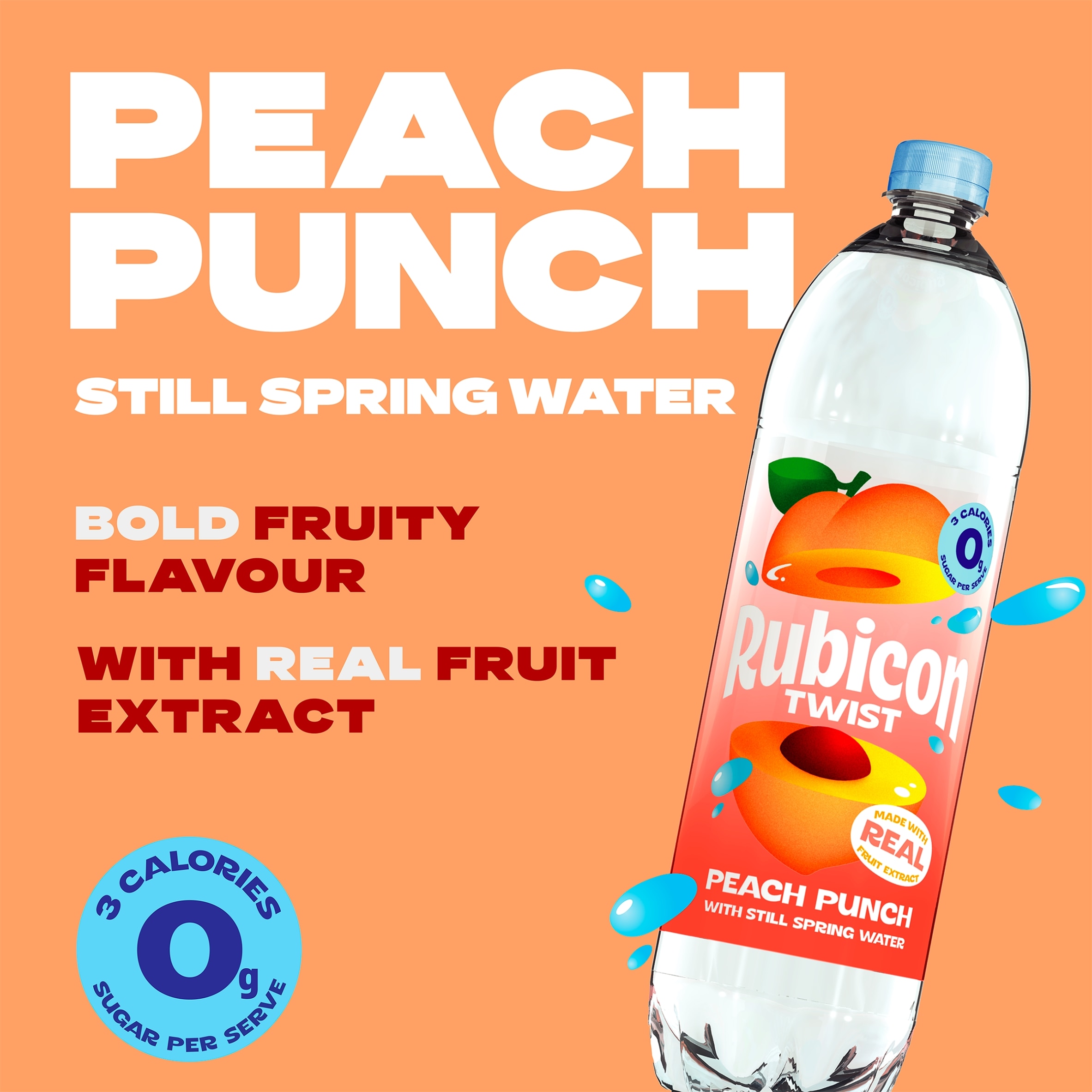 Rubicon Twist Peach Punch Still Flavoured Spring Water 1.5L thumbnail 2