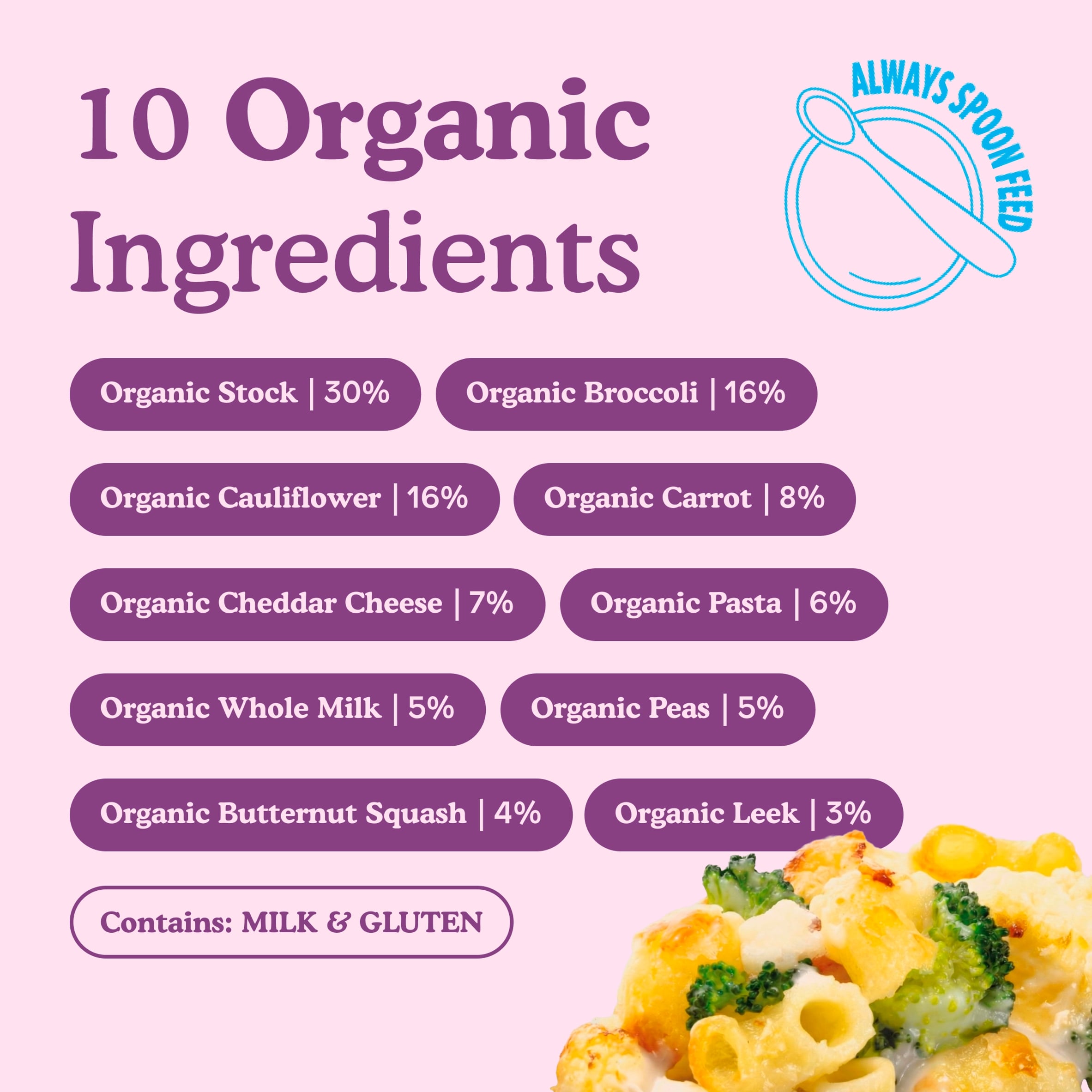 Little Freddie Organic Mac and Cheese with Broccoli & Cauliflower Baby Food Pouch Single 7m+ 130g thumbnail 3