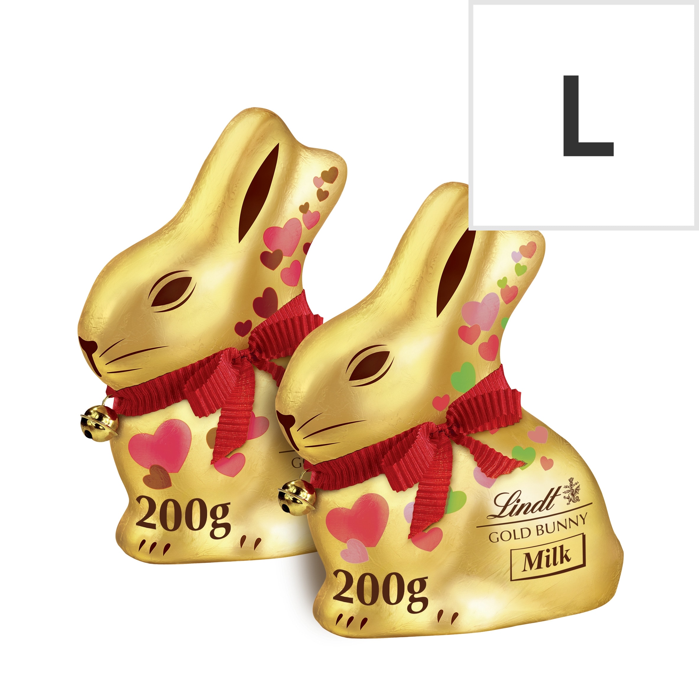 Lindt Gold Bunny Milk Chocolate with Hearts 200g