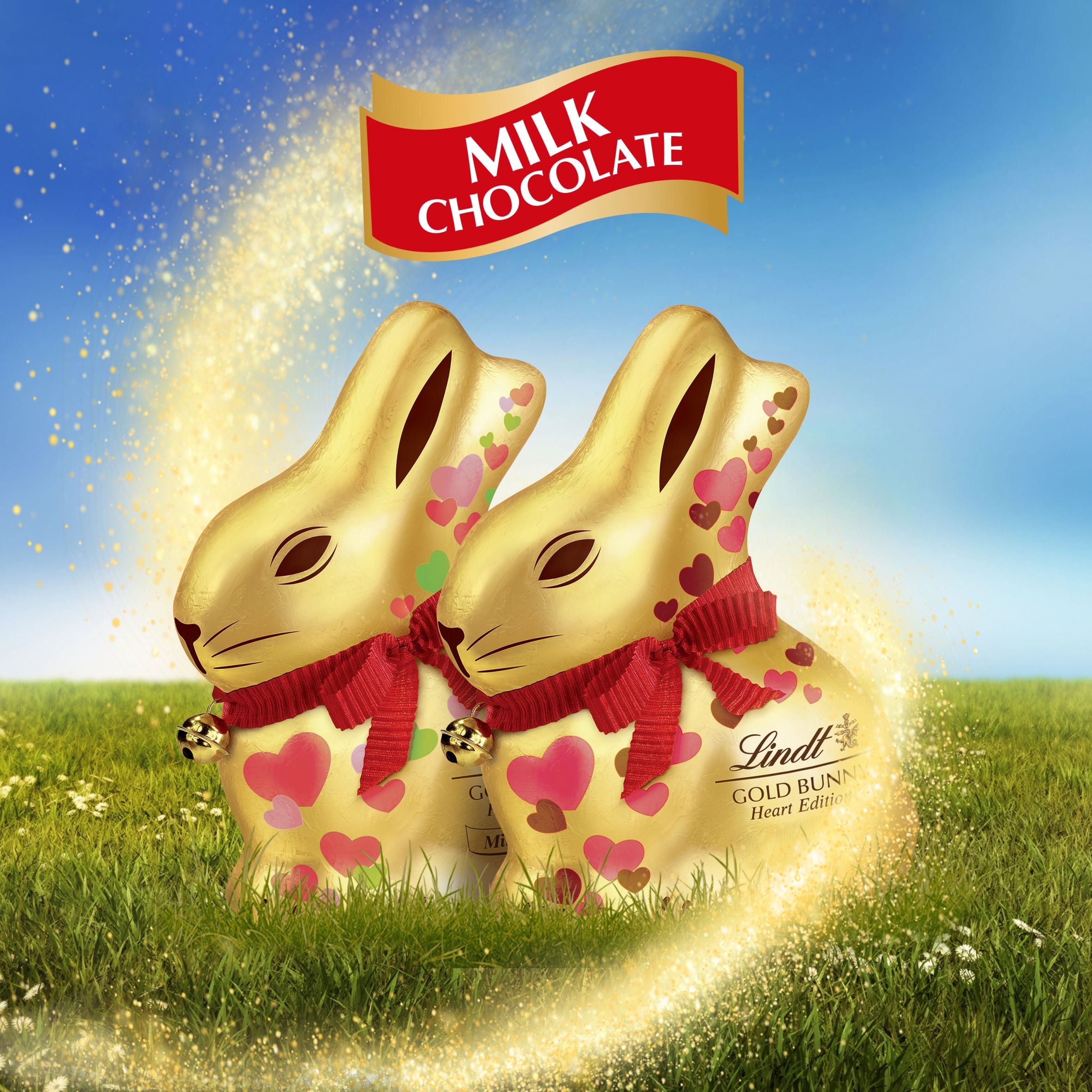 Lindt Gold Bunny Milk Chocolate with Hearts 200g thumbnail 2