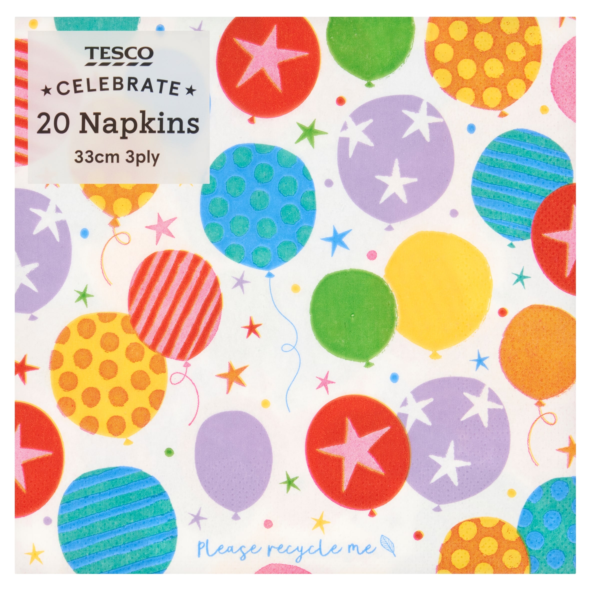 TESCO HAPPY BIRTHDAY BALLOONS NAPKIN 20 PACK