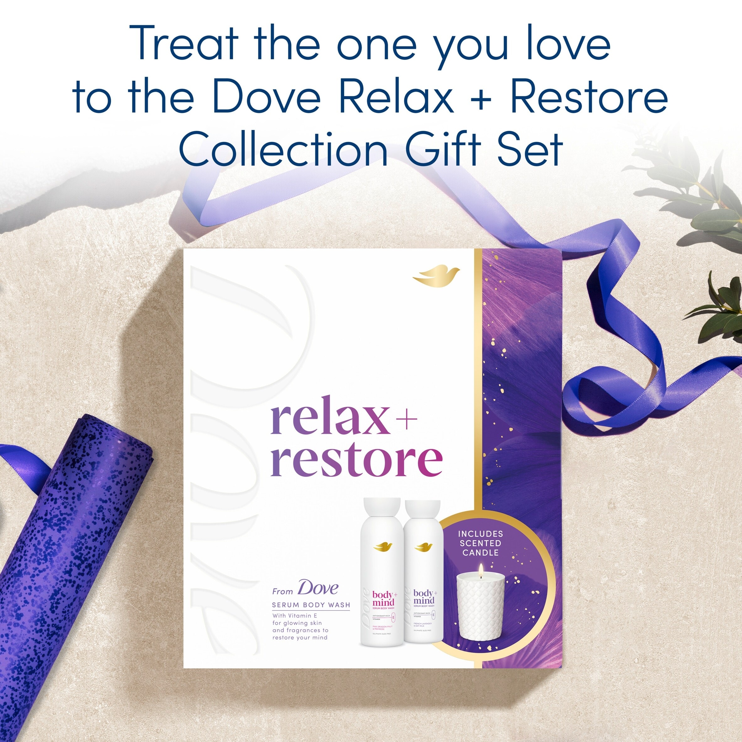 Dove Body+Mind Collection Gift Set with Candle thumbnail 2