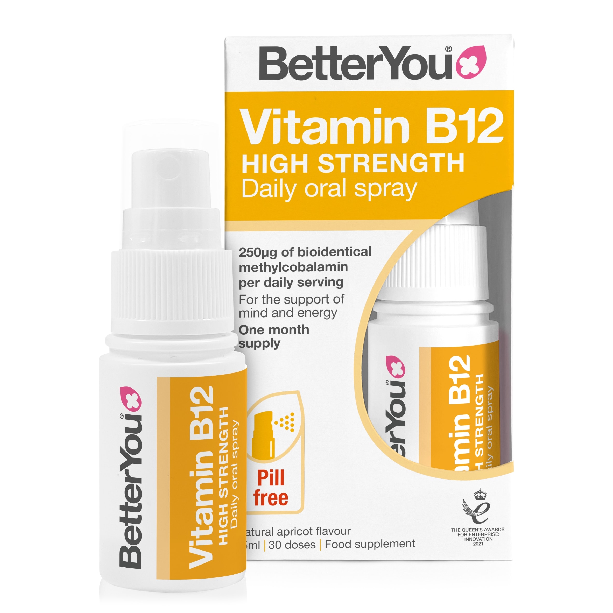 BetterYou Vitamin B12 High Strength Daily Oral Spray 15ml thumbnail 2
