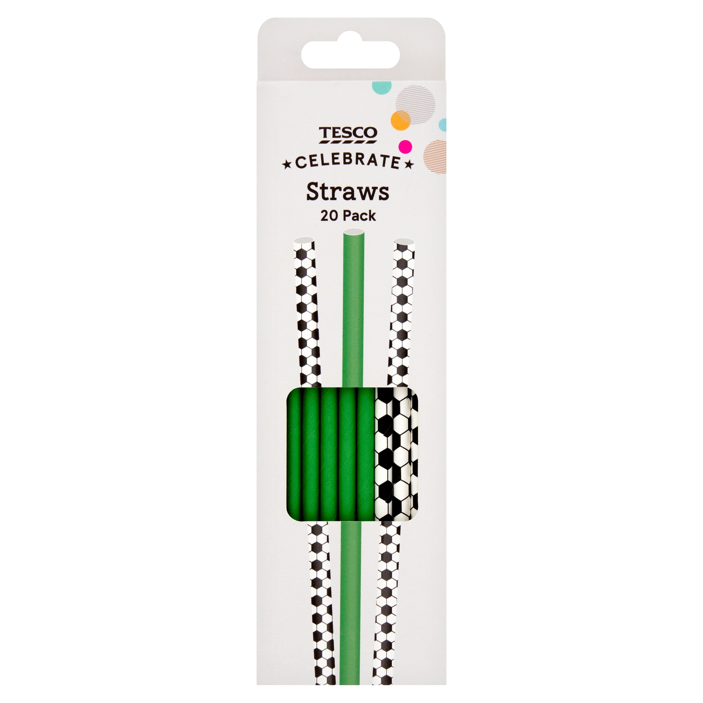 Tesco Football Straws 20 Pack