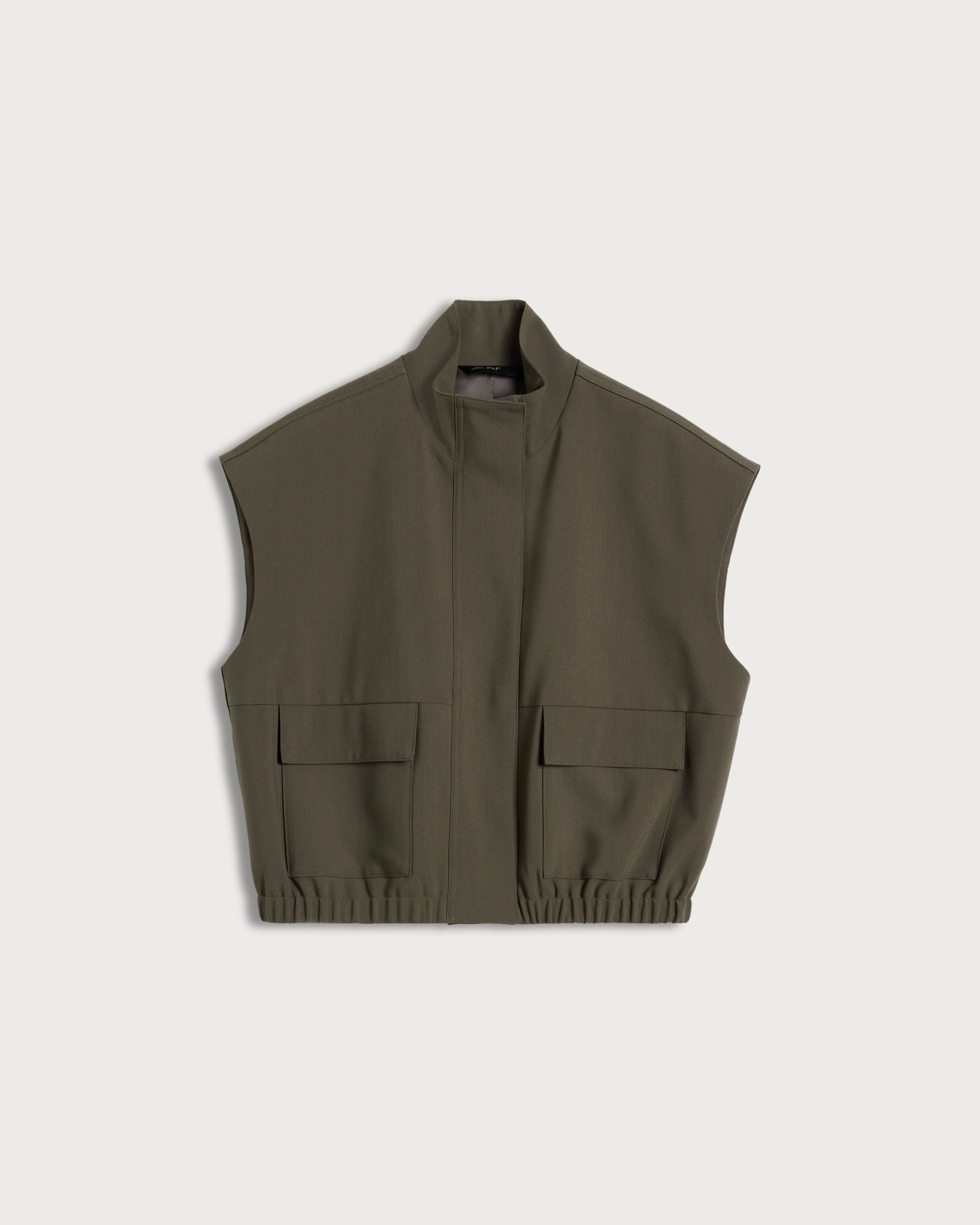 The F&F Edit Sleeveless Gilet in Khaki thumbnail 4