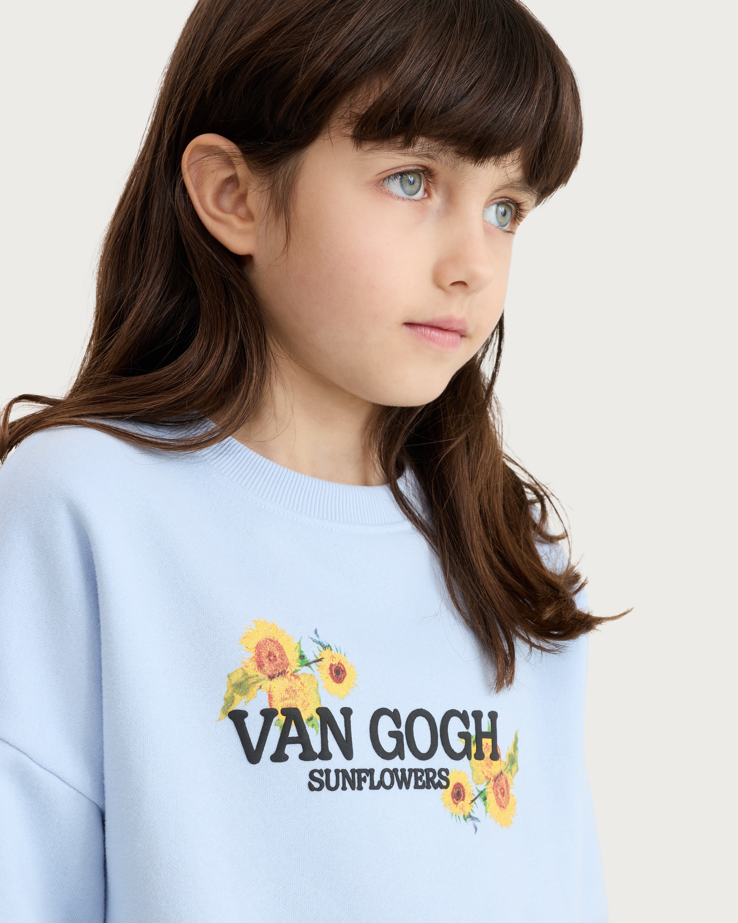 Vincent Van Gogh Cotton Rich Sunflowers Sweatshirt in Blue