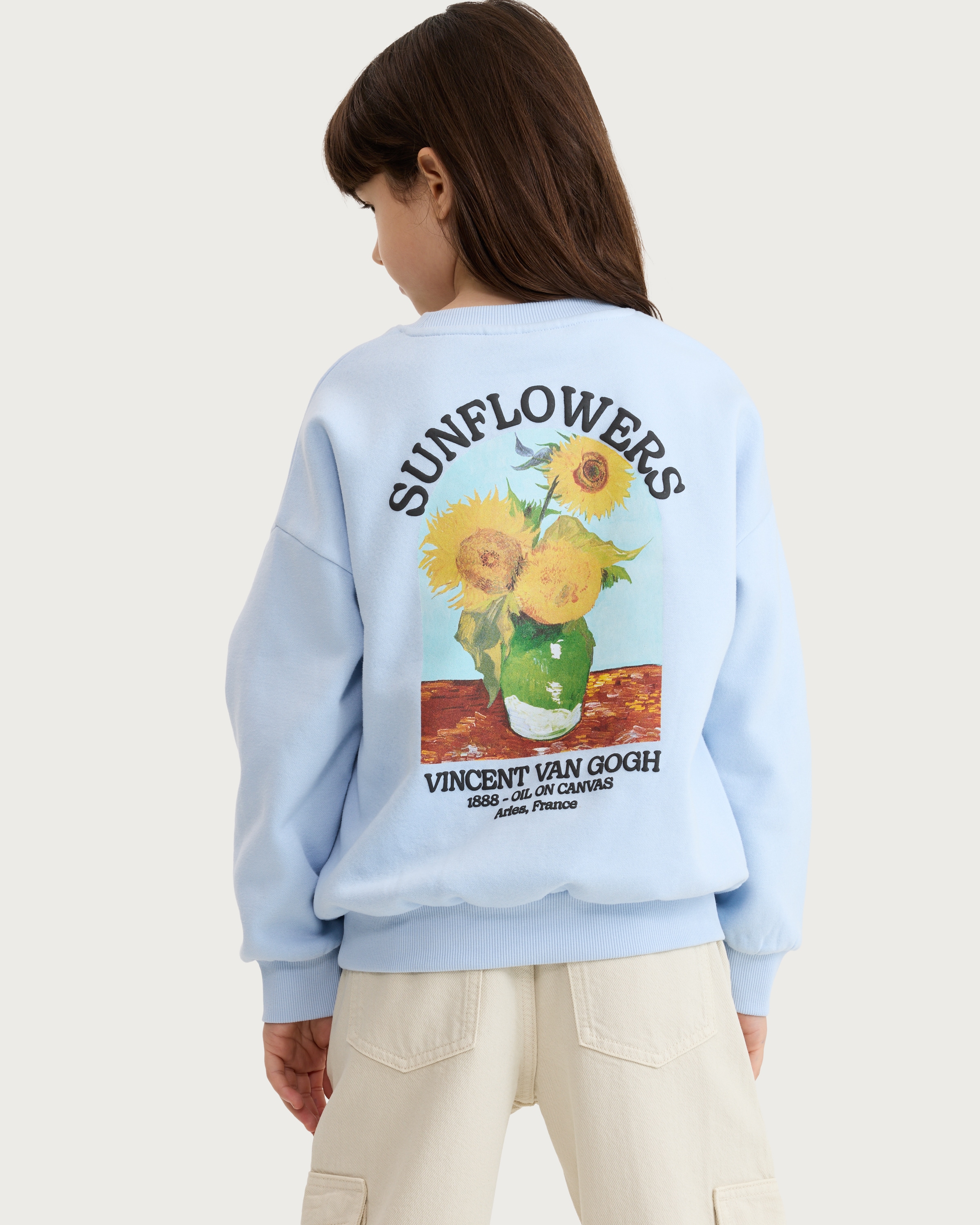 Vincent Van Gogh Cotton Rich Sunflowers Sweatshirt in Blue thumbnail 3