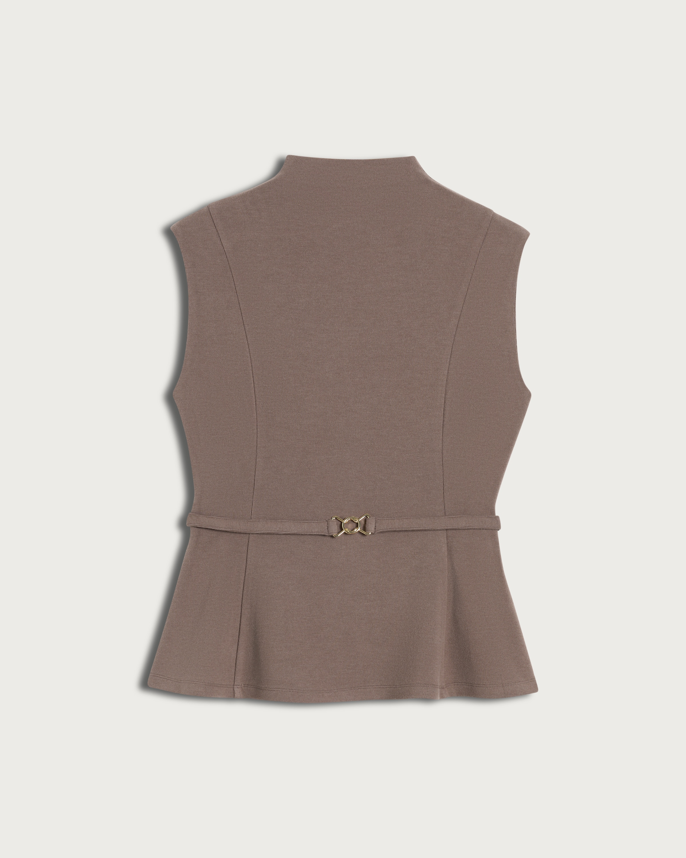F&F Belted Sleeveless Peplum Hem Co-ord Top in Mink thumbnail 4