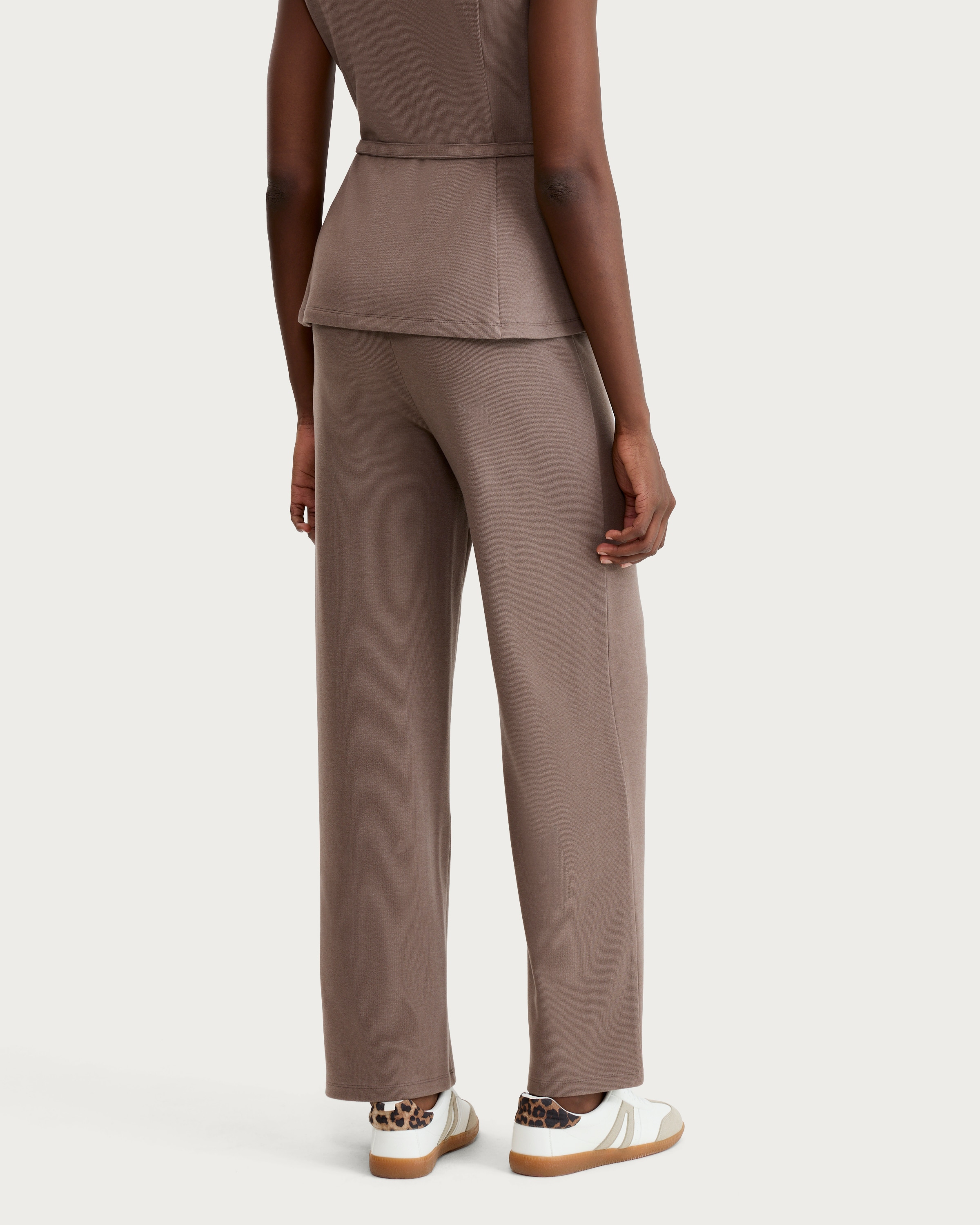 F&F Wide Leg Co-ord Trousers in Mink thumbnail 3