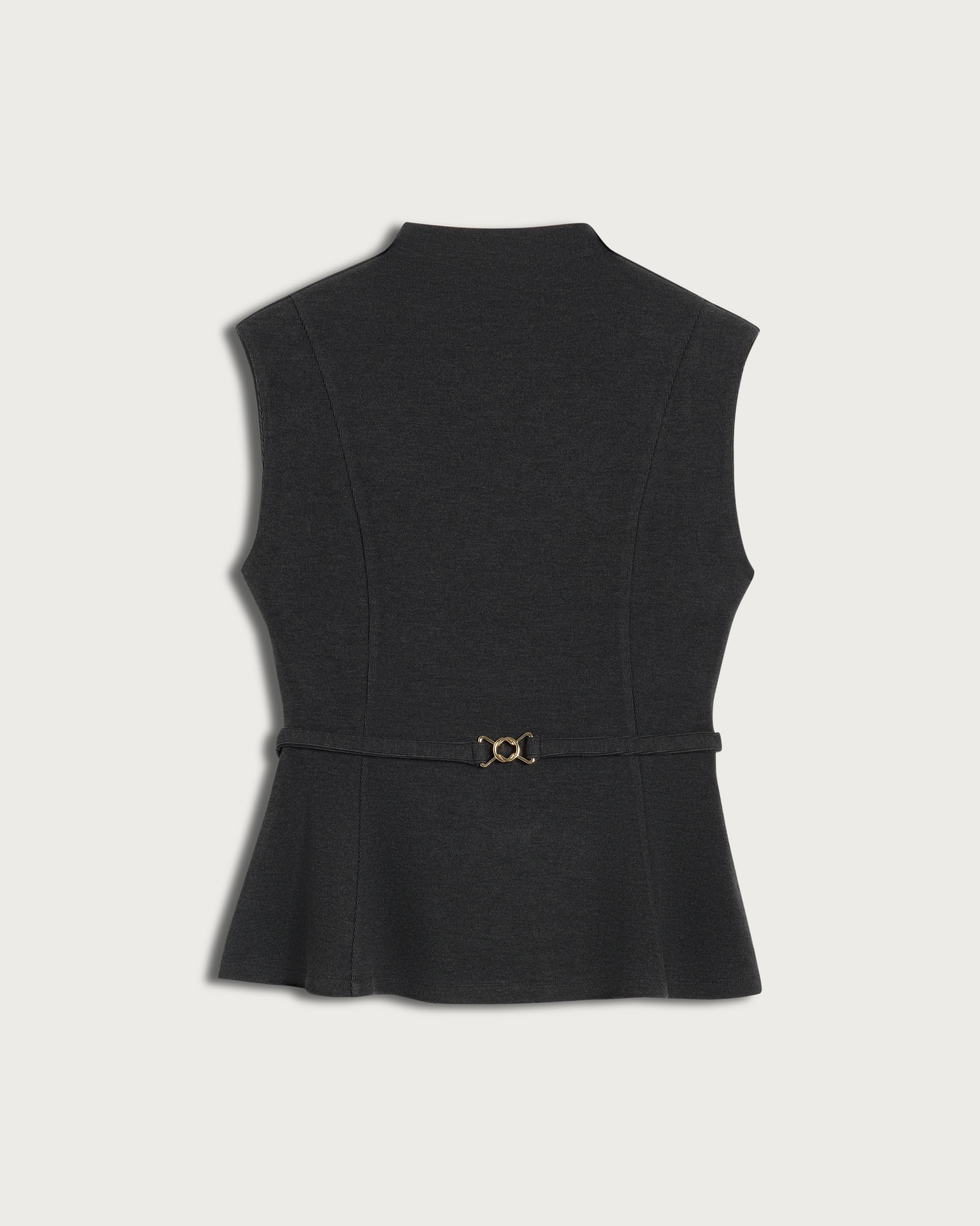 F&F Belted Sleeveless Peplum Hem Co-ord Top in Grey thumbnail 4
