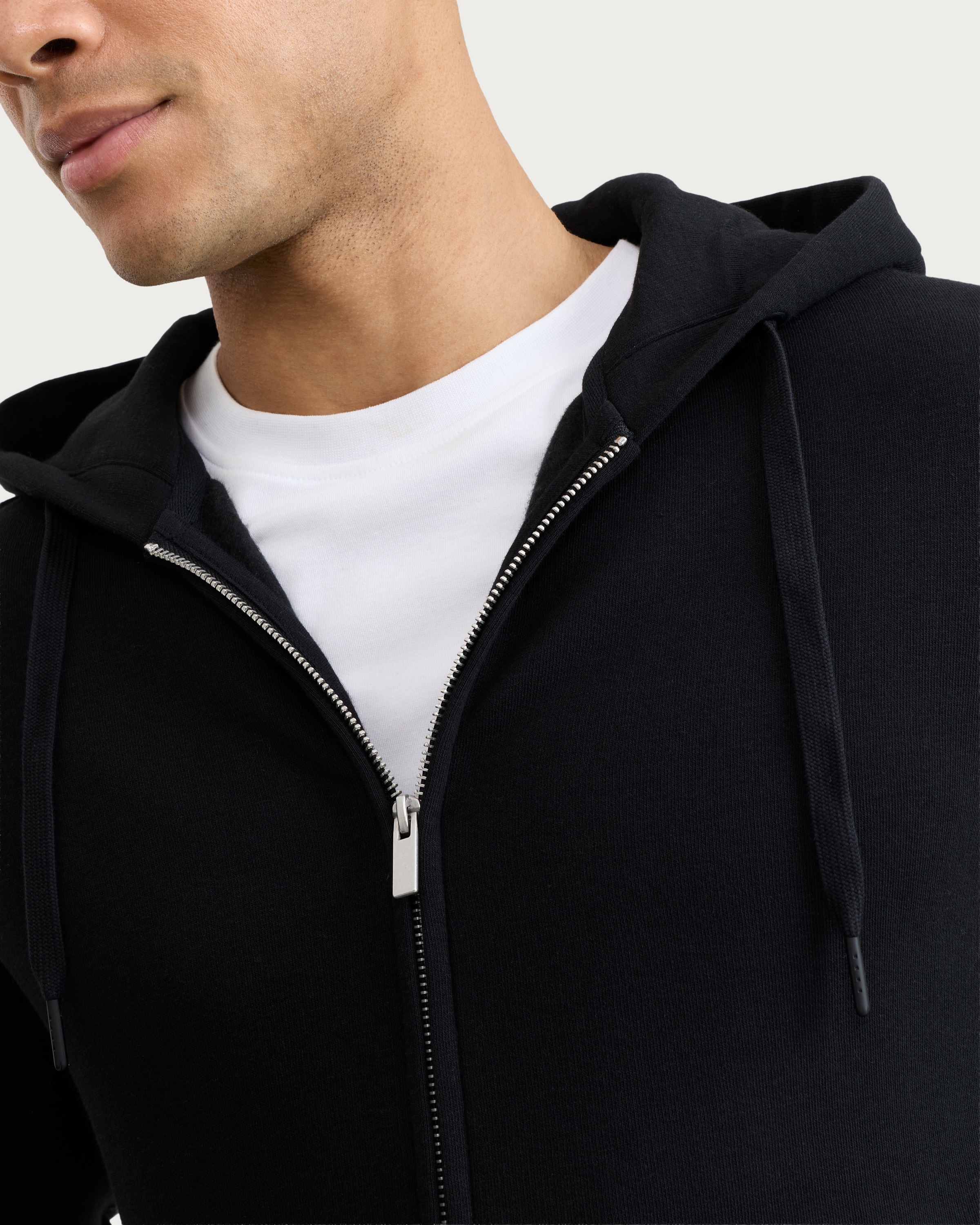 F&F Cotton Rich Zip Up Hoodie in Black thumbnail 2