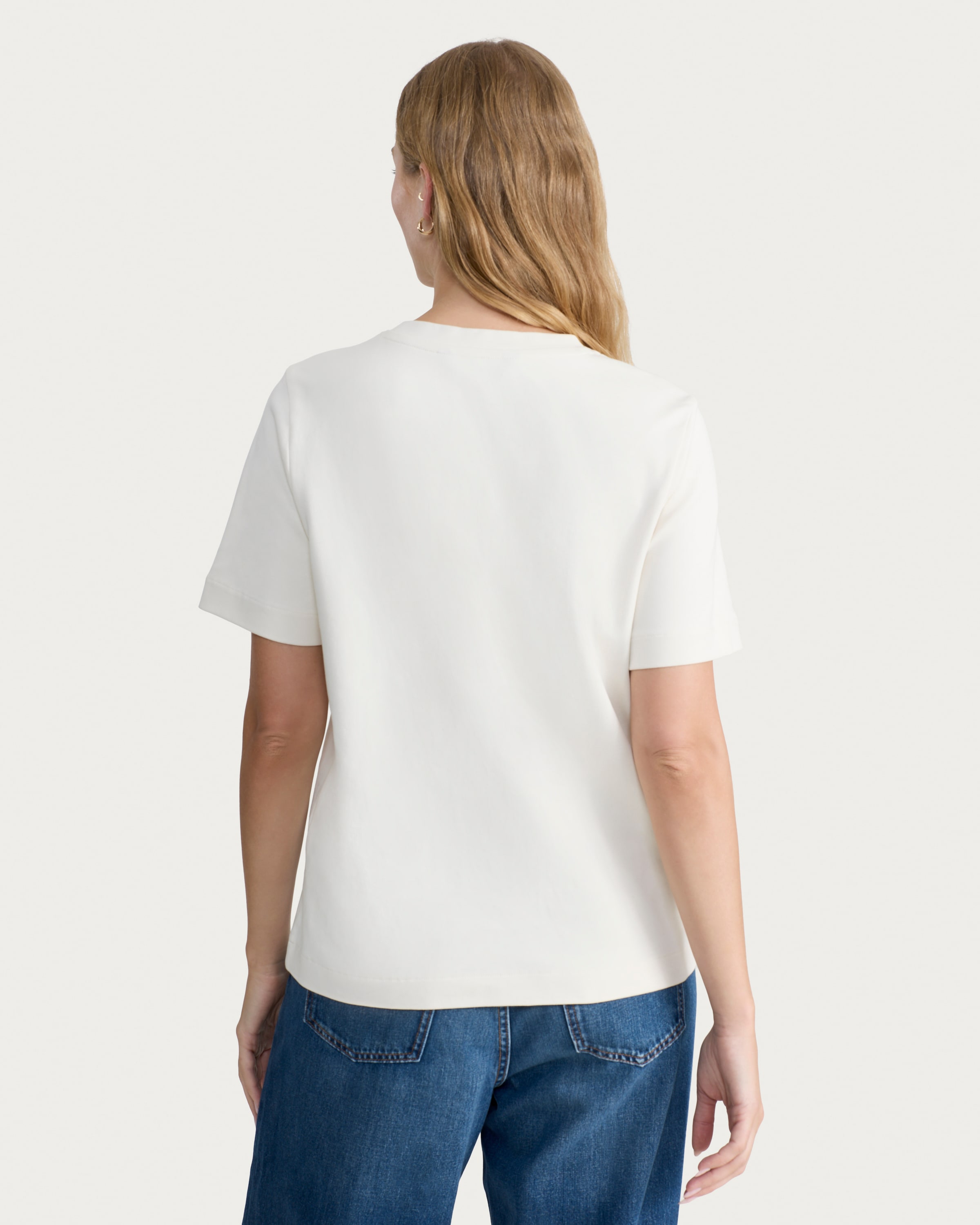 F&F Pure Cotton Heavyweight Crew Neck T-Shirt in Cream thumbnail 3