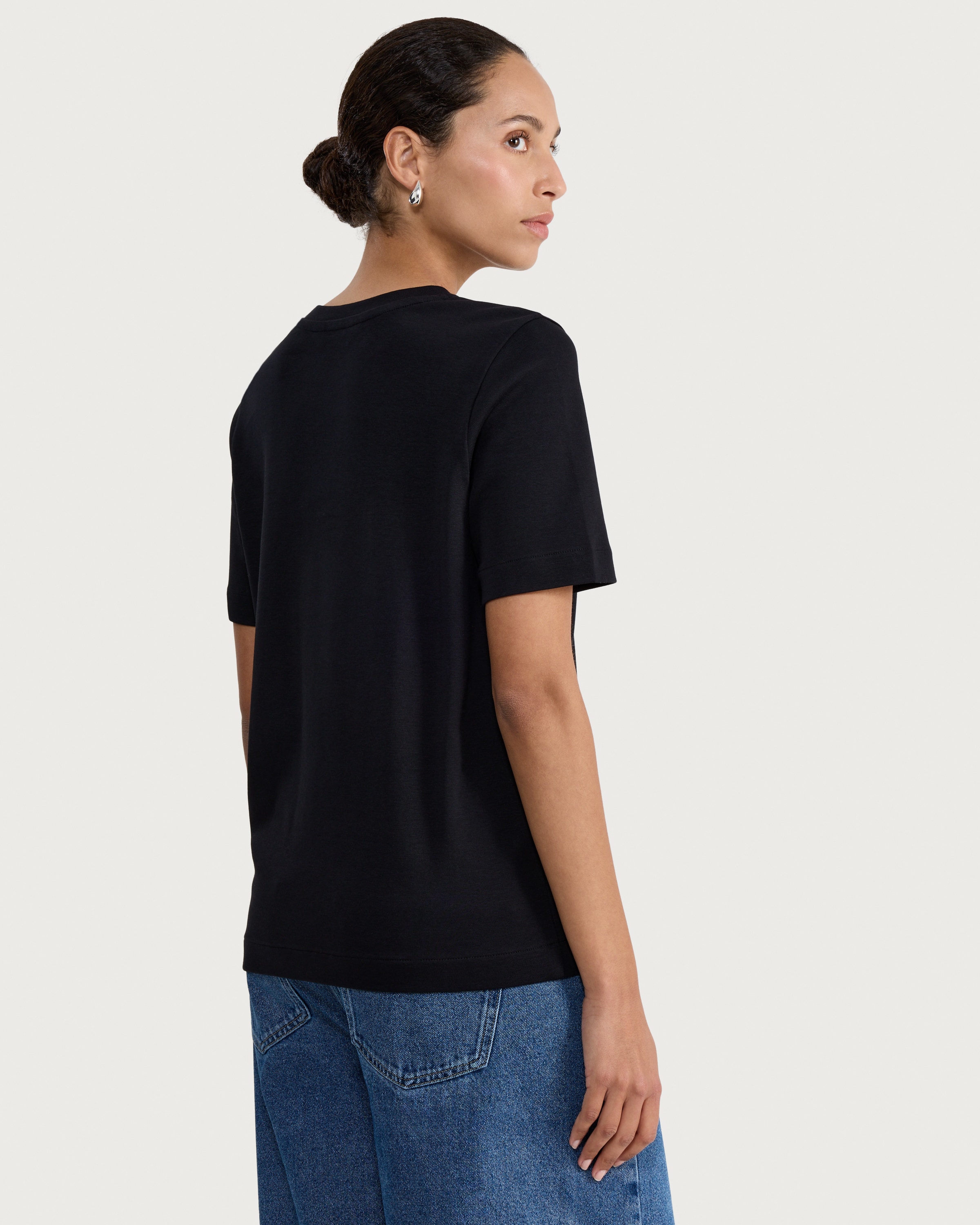 F&F Pure Cotton Heavyweight Crew Neck T-Shirt in Black thumbnail 3