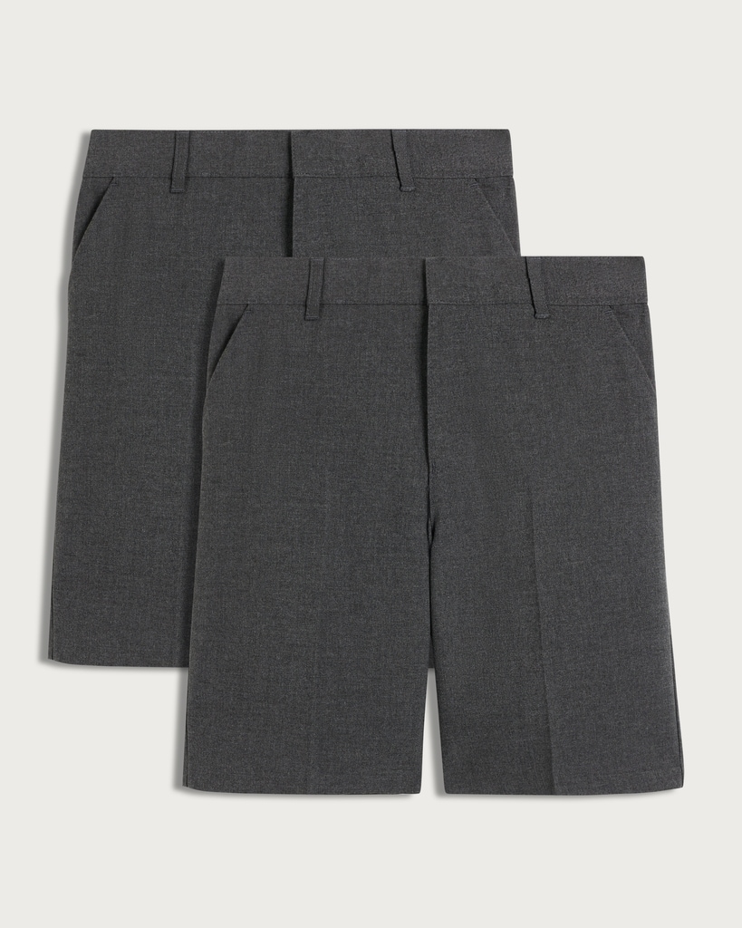 F&F School Boys 2-Pack Regular Fit Shorts in Grey thumbnail 4
