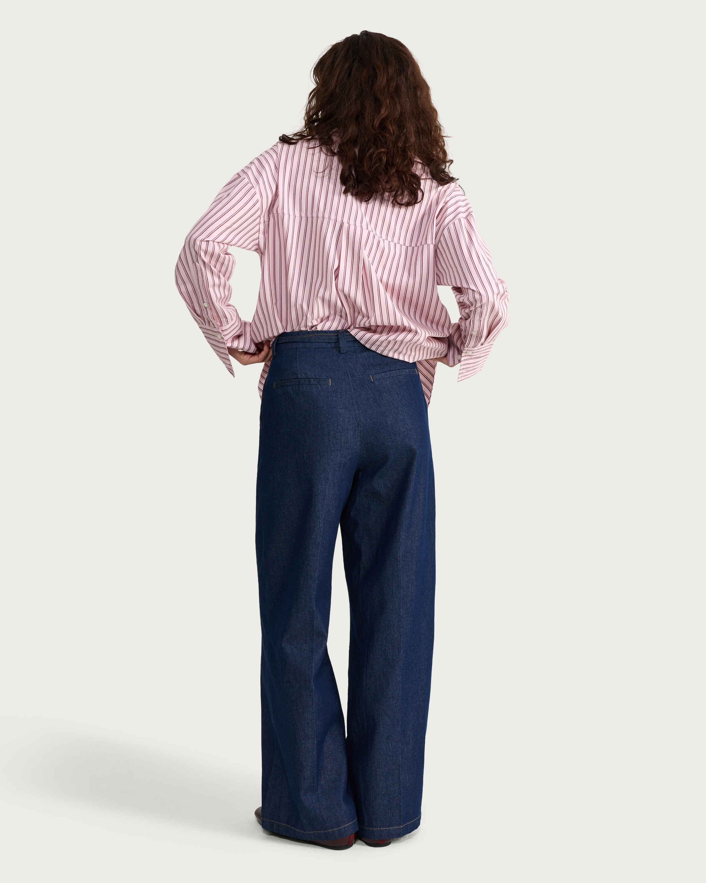 F&F Wide Leg Belted Jeans in Navy thumbnail 3