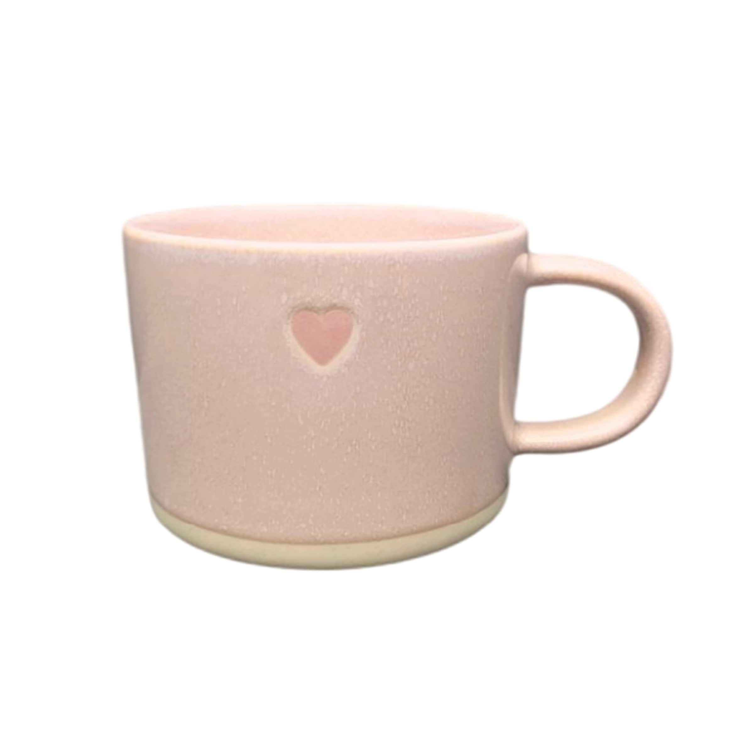 F&F Home Debossed Heart Pink Mug