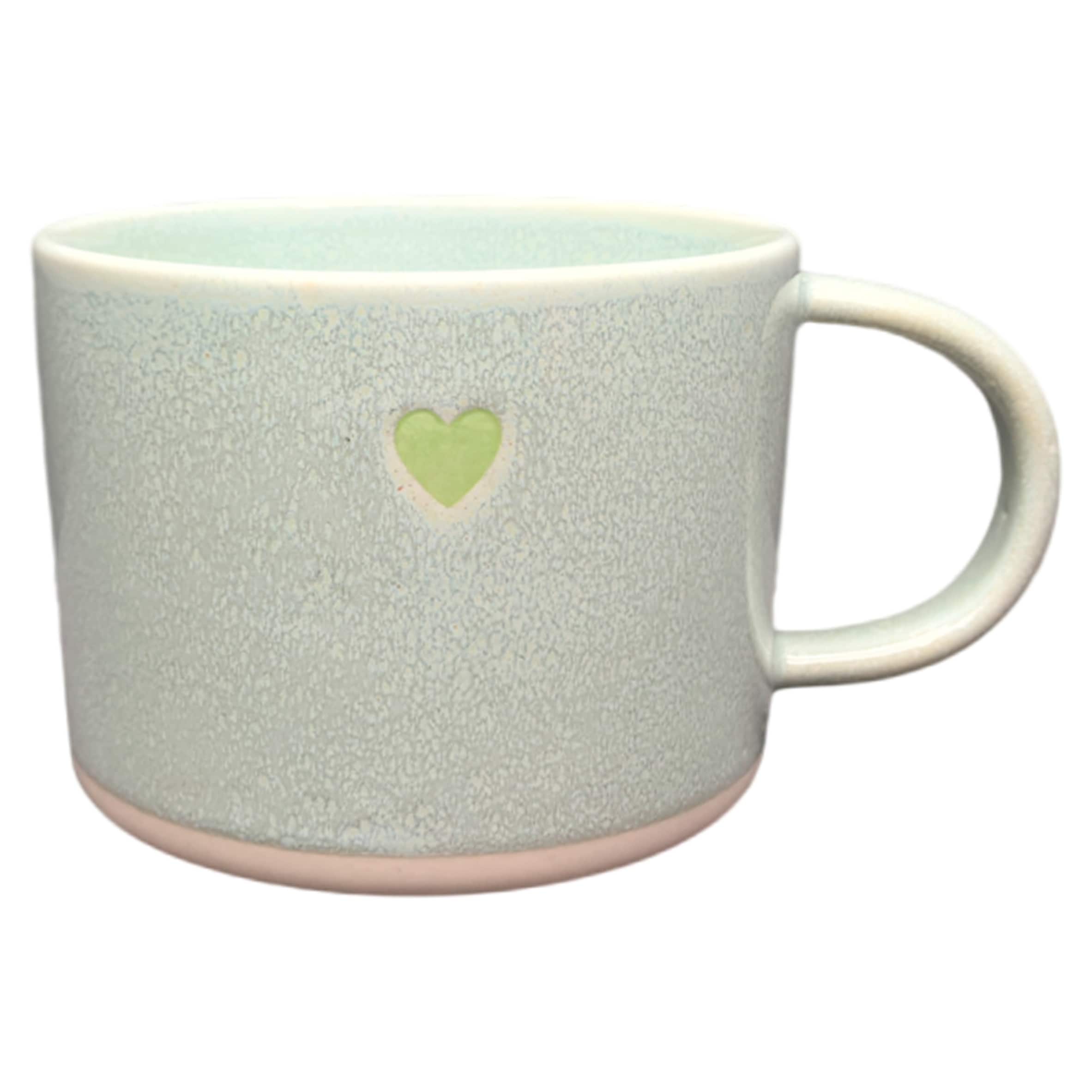 F&F Home Debossed Heart Green Mug