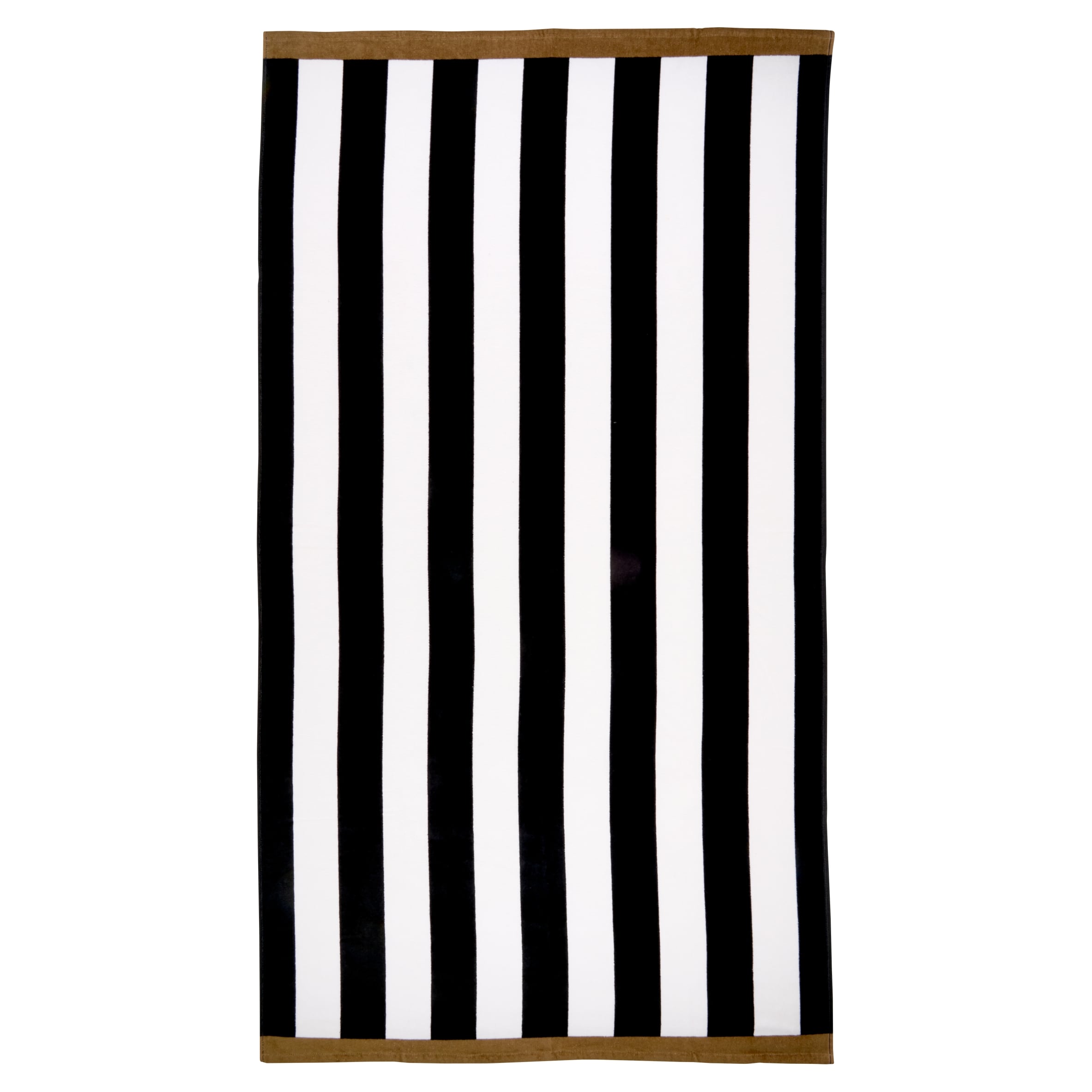 F&F Home Black Oversized Stripe Beach Towel