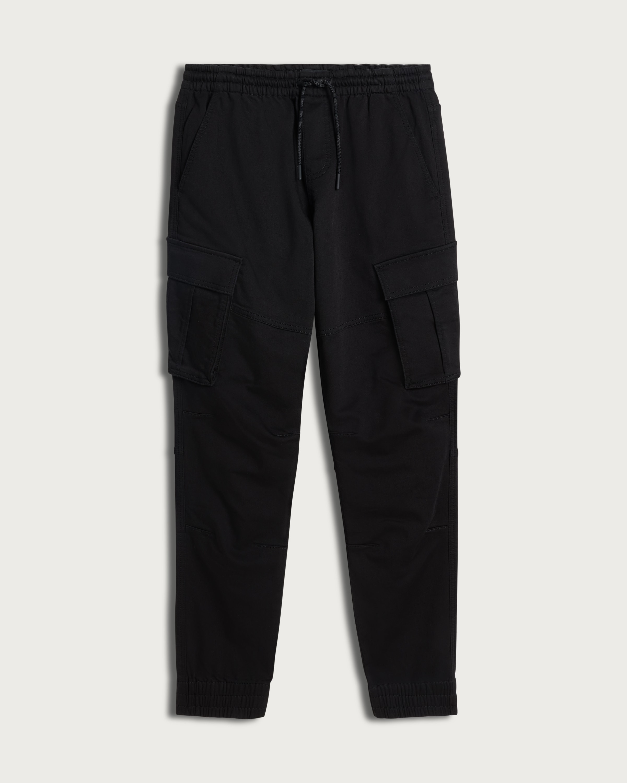 F&F Cotton Rich Drawstring Cuffed Cargo Trousers in Black thumbnail 4