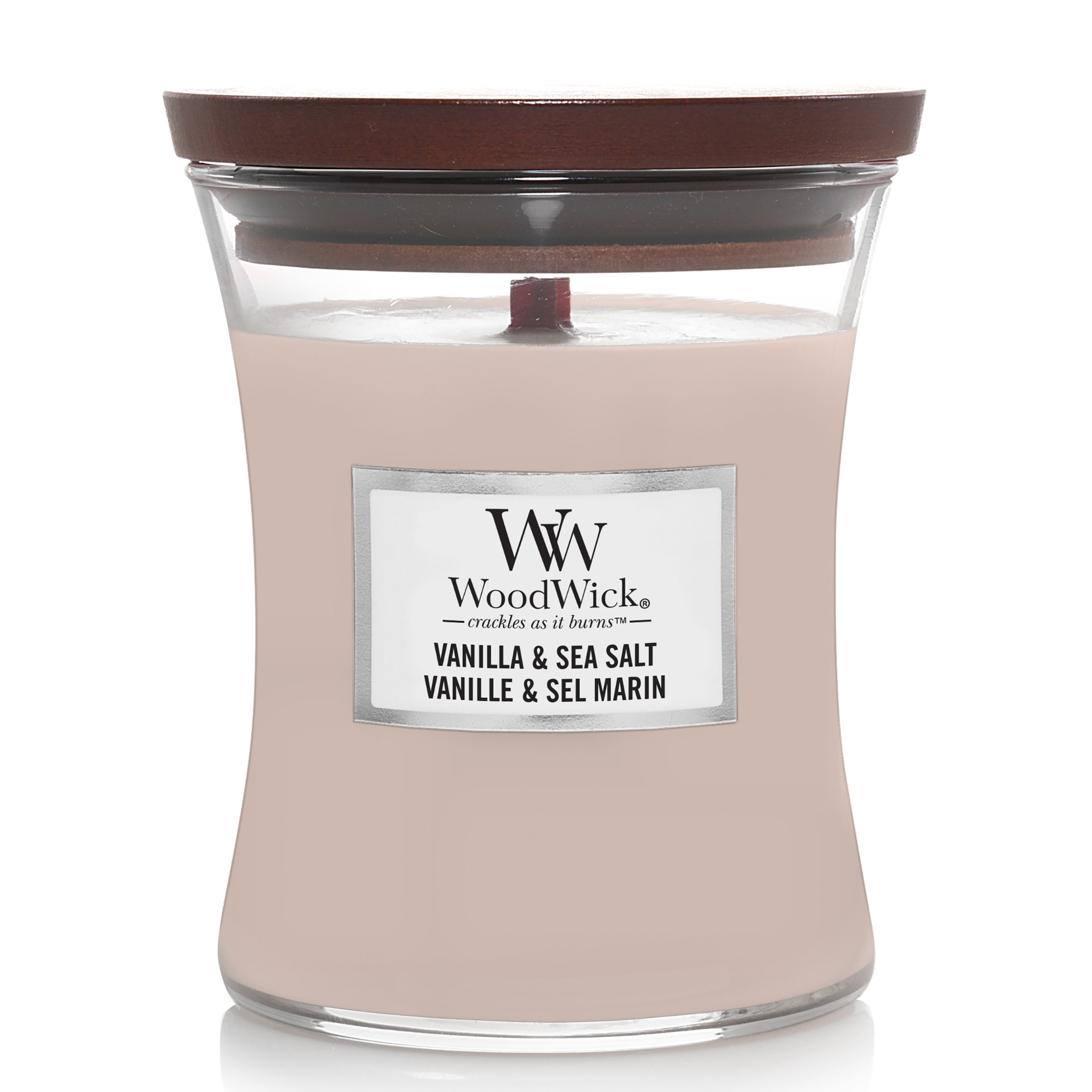 Woodwick Vanilla and Seasalt Medium Hourglass Candle 275g