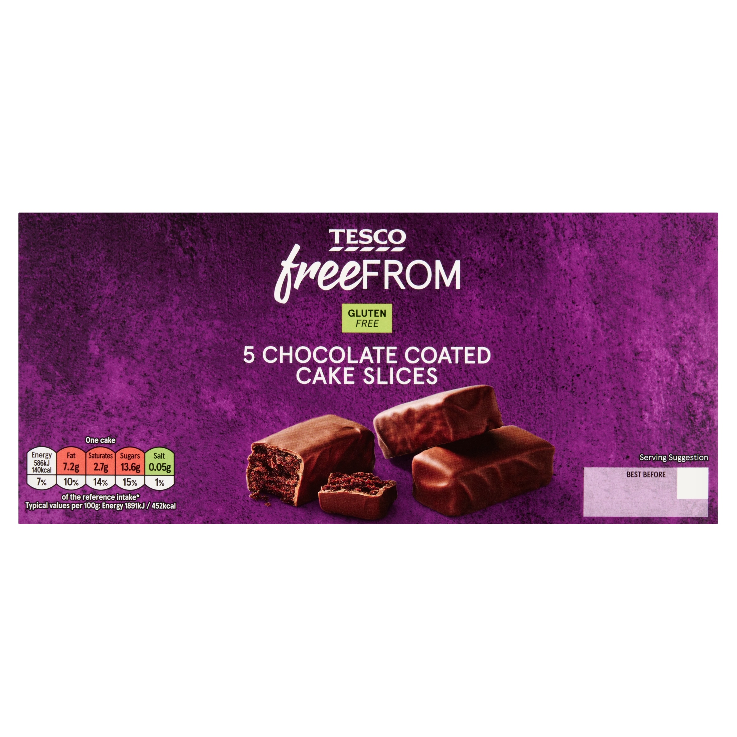 Tesco Free From 5 Chocolate Coated Cake slices