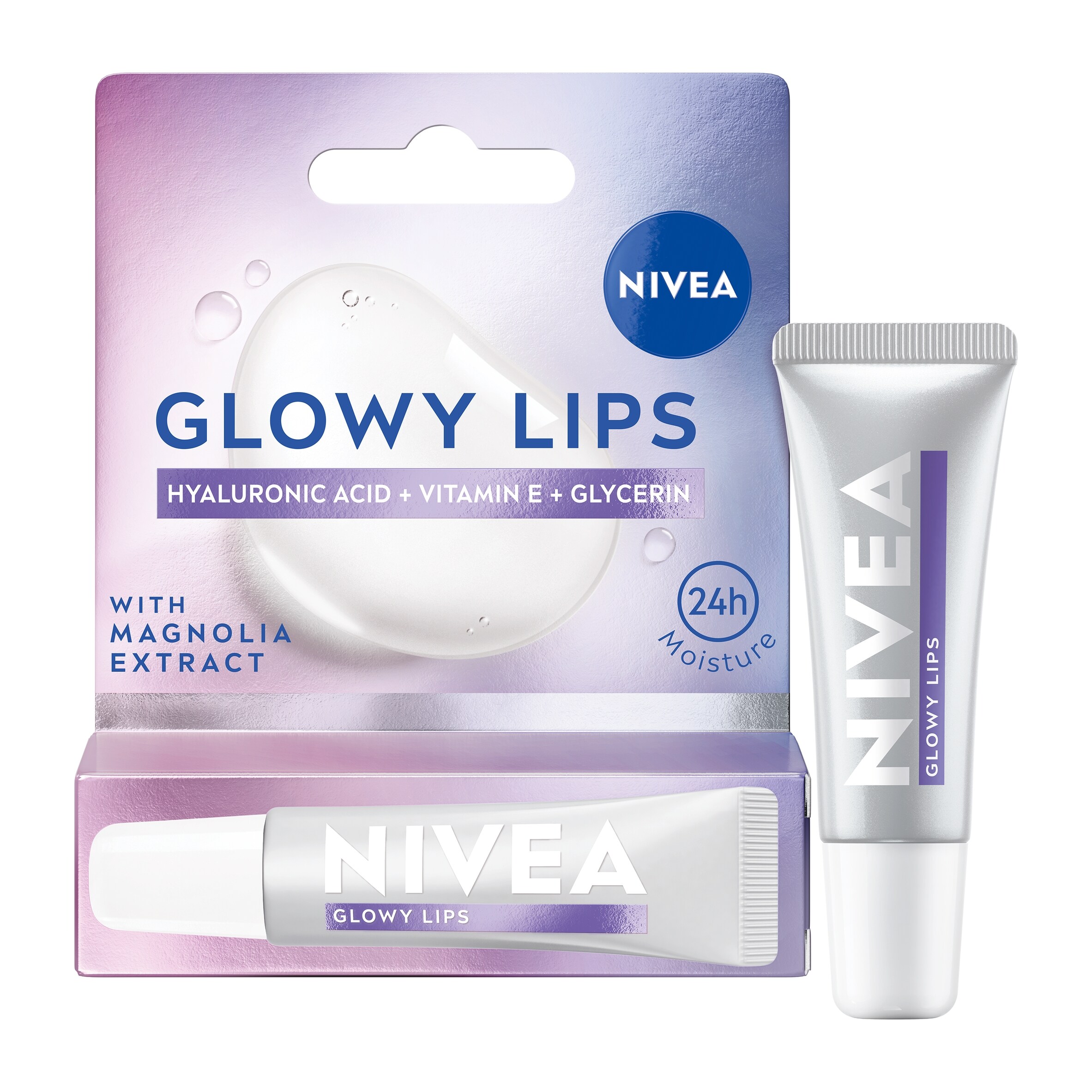 NIVEA Glowy Lip Balm Tube Original 24h with Hyaluronic Acid 10ml