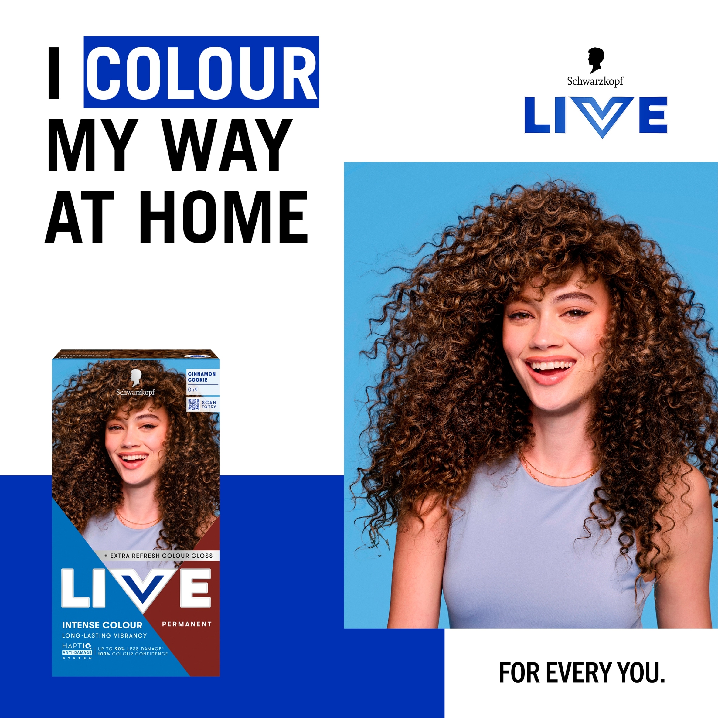 Schwarzkopf LIVE Intense Colour 049 Cinnamon Cookie Butter Permanent Hair Dye thumbnail 2